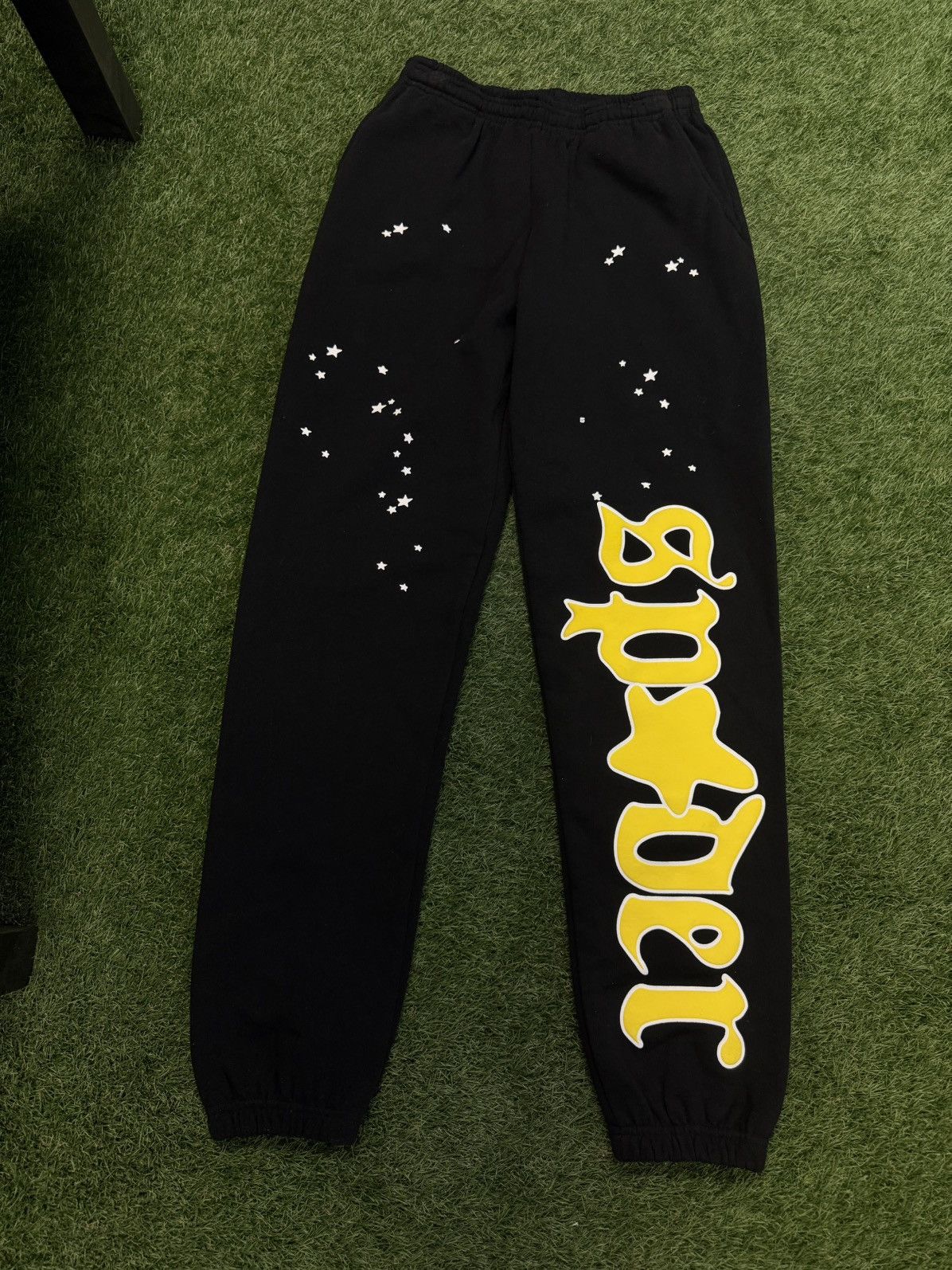 Sp5der Sp5der Worldwide Black Yellow Sweatpants Size XS (NEW) Size US 29 - 1 Thumbnail