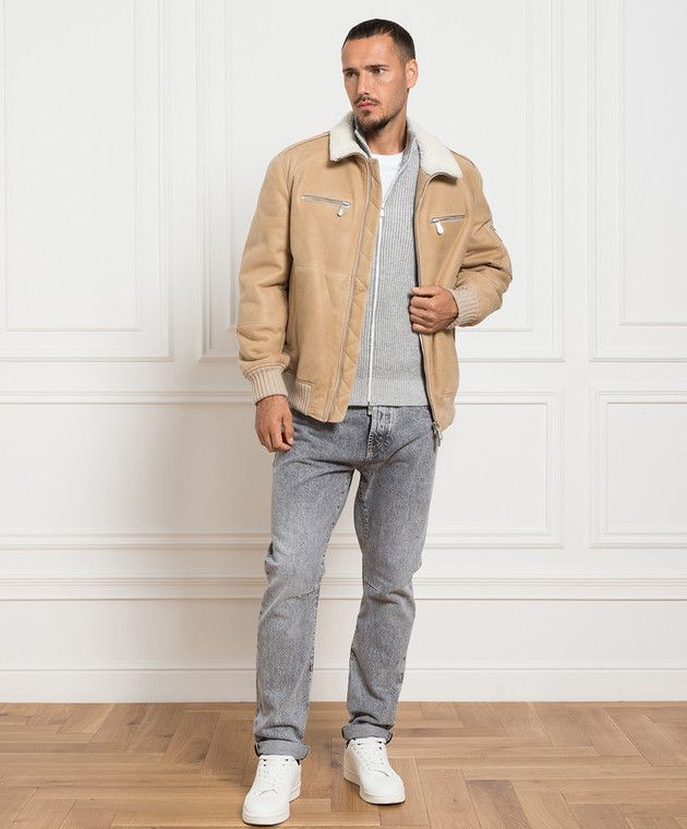 Brunello Cucinelli o1w1db11225 Pilot Suede Jacket in Brown Size US M / EU 48-50 / 2 - 3 Thumbnail