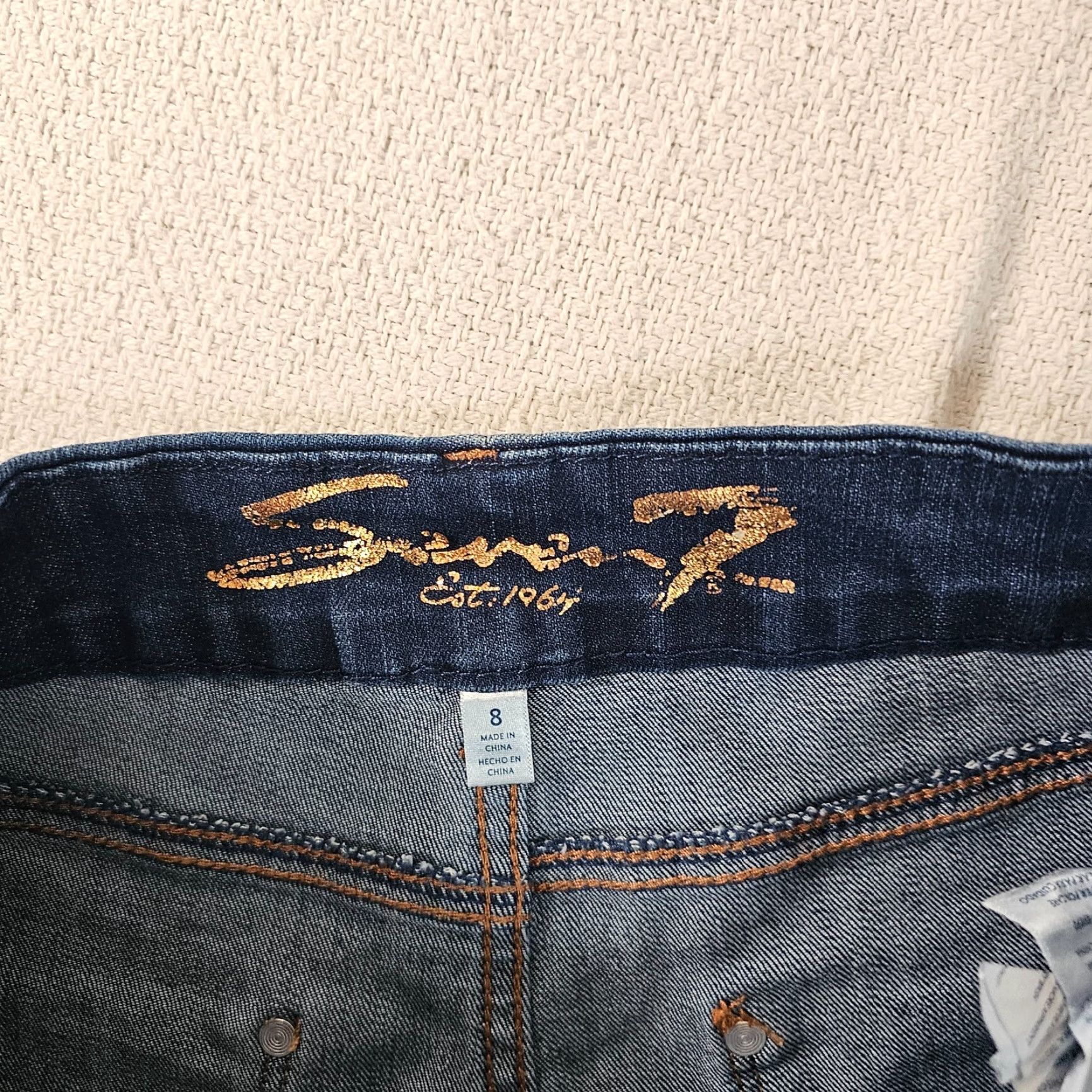 Vintage Seven7 Women’s Jeans Skinny High Rise Tummyless Stretch Dark Wash 28 in Inseam 28.5 in 5-Pocket Denim Blue Size 8 Size 30" / US 8 / IT 44 - 3 Thumbnail