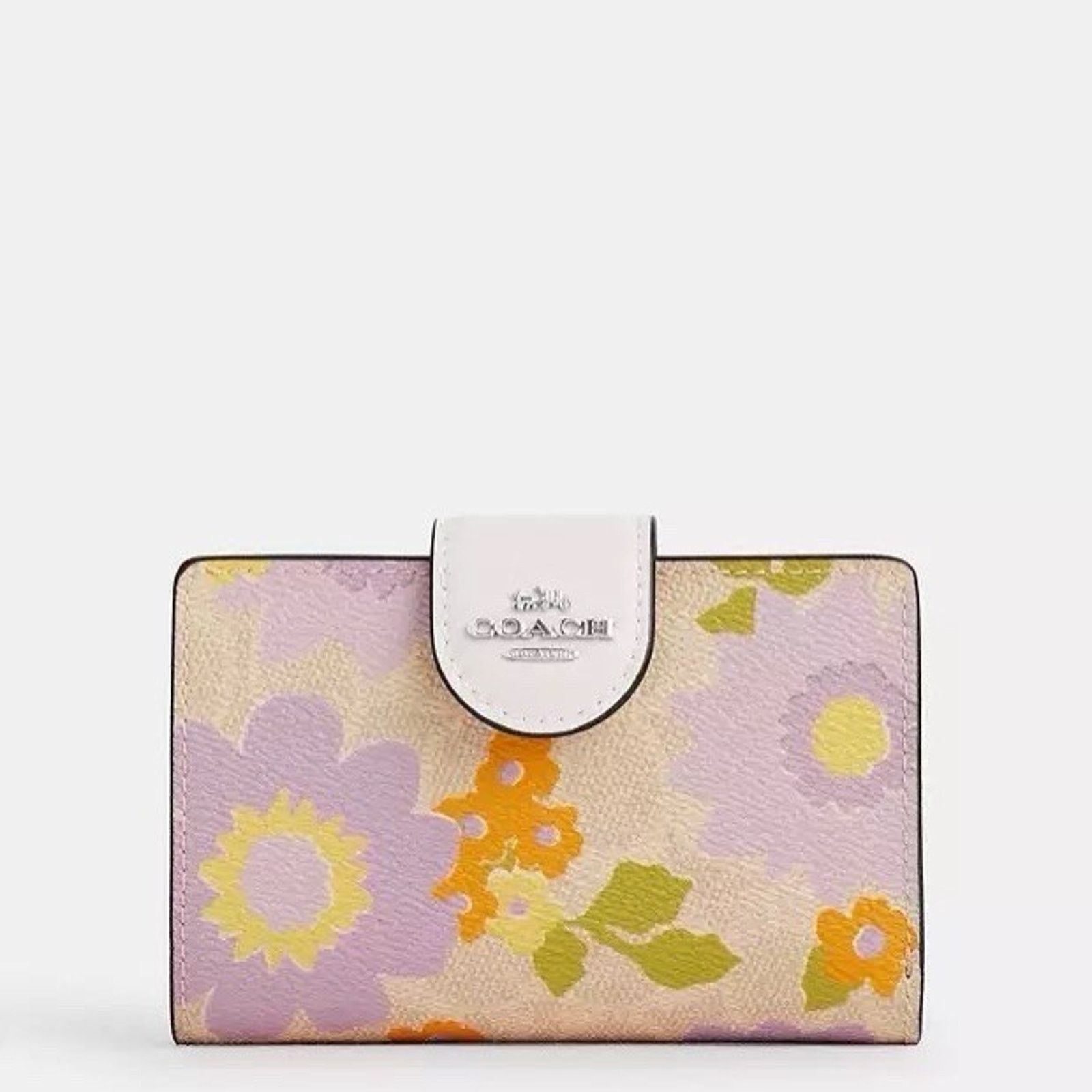 Coach NWT Coach Medium Corner Zip Wallet CBO31 Purple Pink Floral Size ONE SIZE - 5 Thumbnail