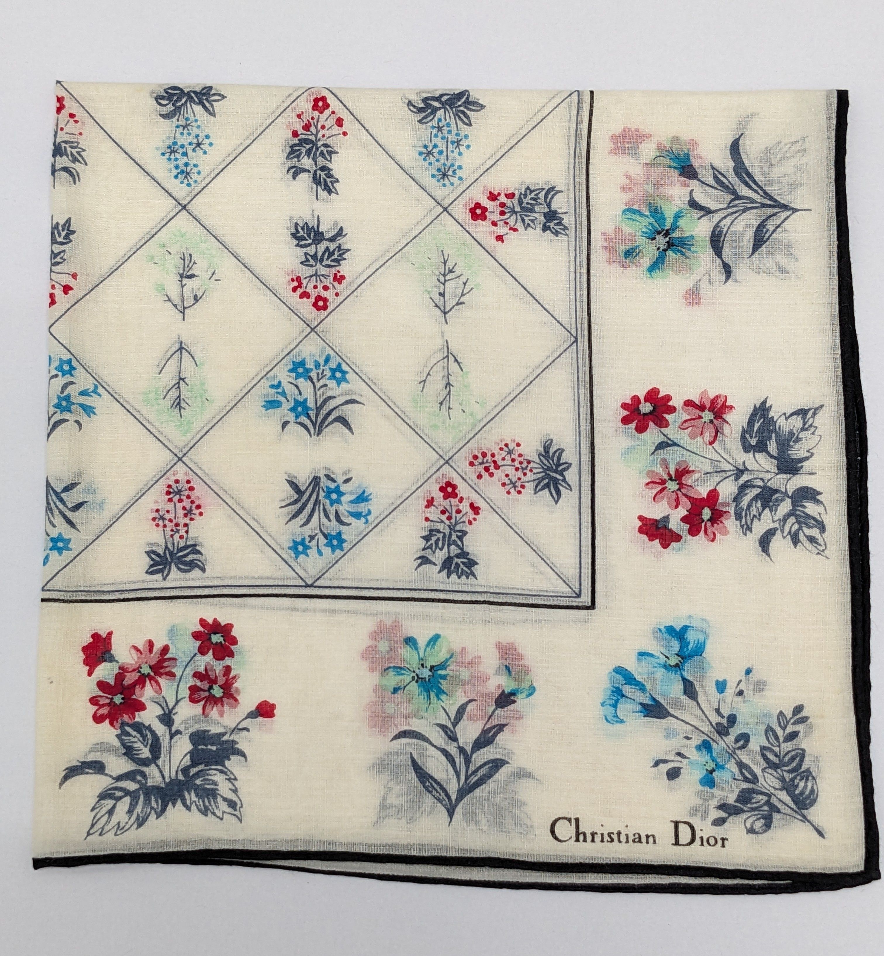 Christian Dior Monsieur Christian Dior Botanical Floral Bouquet Lattice Motif Size ONE SIZE - 1 Thumbnail