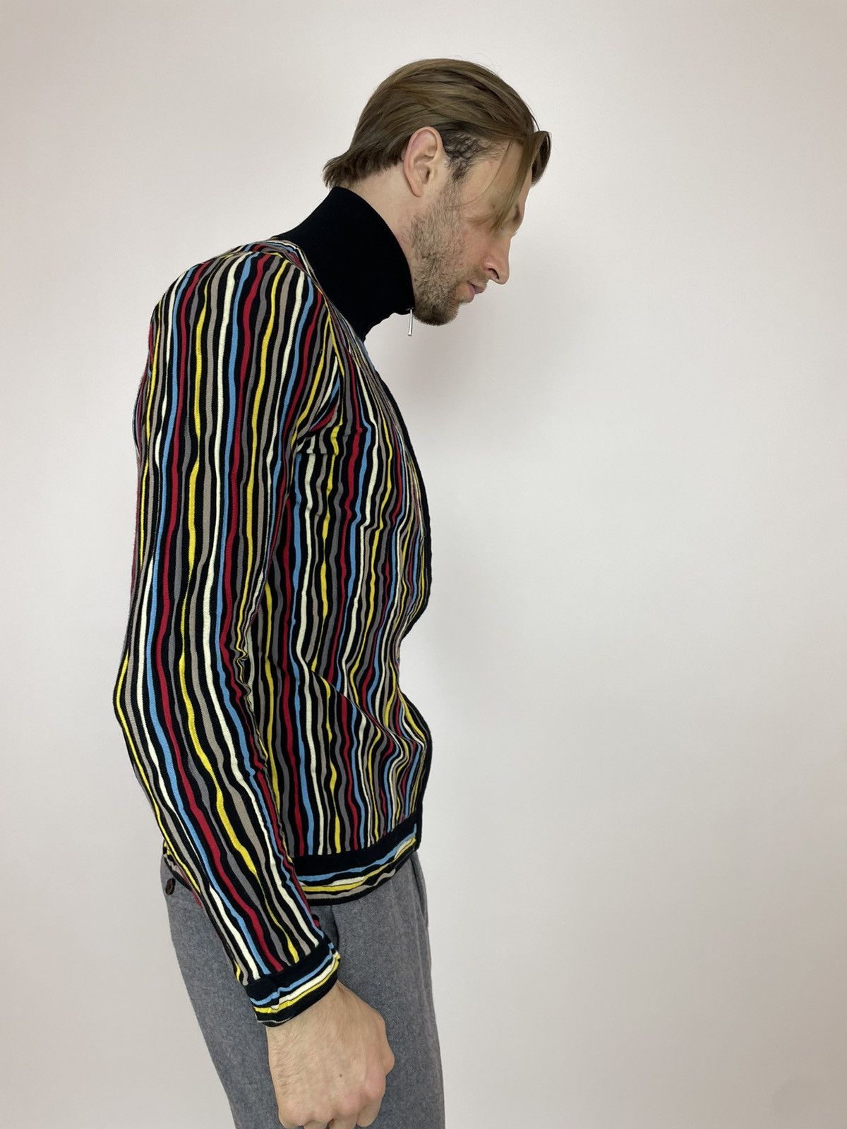 Carlo Colucci × Japanese Brand × Vintage CARLO COLUCCI Striped Multicolour Cardigan sweater coogi Size US M / EU 48-50 / 2 - 8 Thumbnail