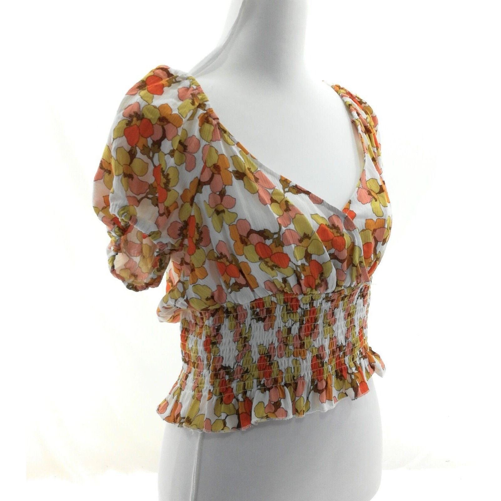 Other No Frills LA MultiColored Floral V Neck Crop Top Size Medium Size M / US 6-8 / IT 42-44 - 1 Thumbnail