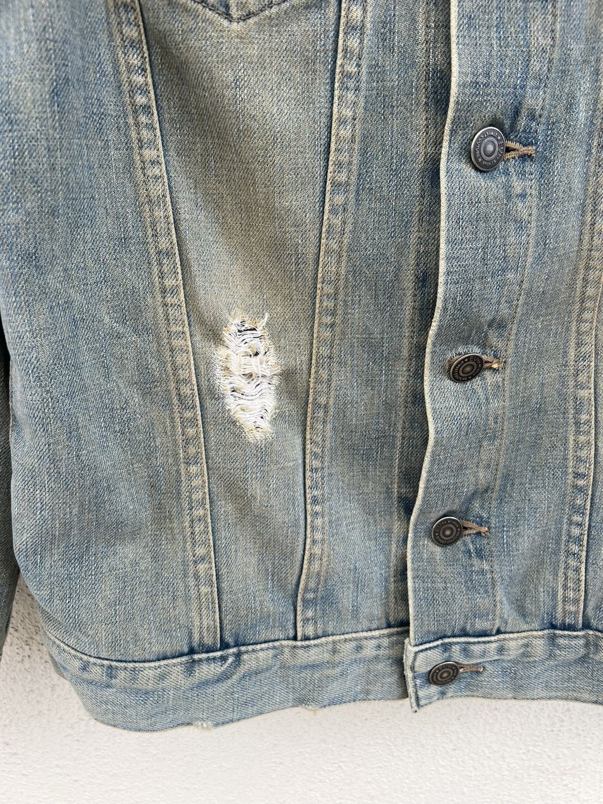 Vintage Et Vous Distress Mud Denim 4 Pocket Trucker Jacket