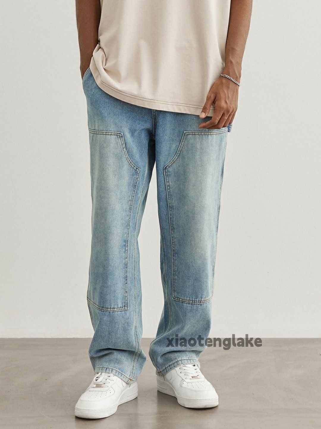 Jean × Vintage washed faded cleanfit loose baggy skate hiphop jeans Size US 36 / EU 52 - 1 Thumbnail