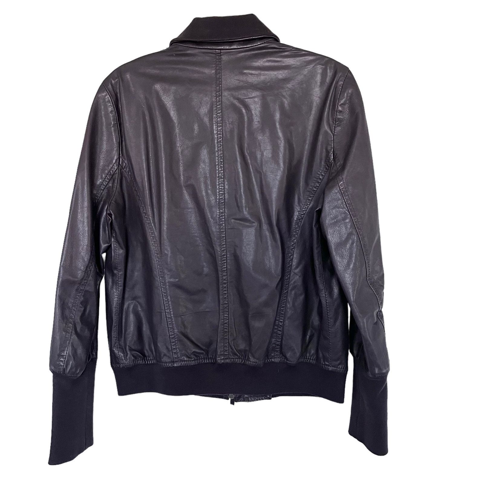 Theory Theory Leather Full Zip Seam Sealed Bomber Jacket Brown Size US L / EU 52-54 / 3 - 5 Thumbnail
