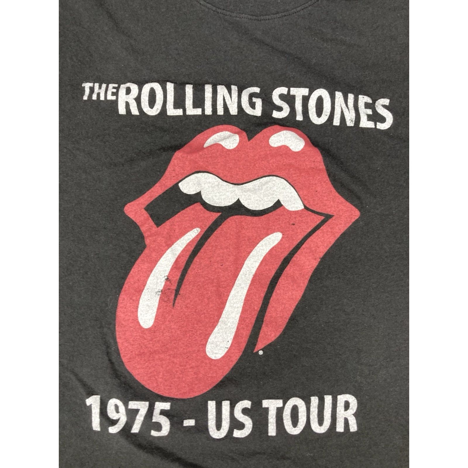 Vintage VINTAGE The Rolling Stones 1975 US Tour Graphic T-shirt Women Large Black Band Music Shirt Size L / US 10 / IT 46 - 2 Thumbnail