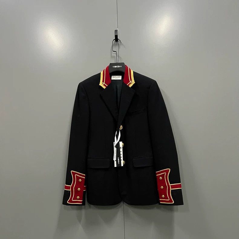 Saint Laurent Paris Saint Laurent Paris Red gold stripe patterned suit jacket-2 Size US S / EU 44-46 / 1 - 1 Thumbnail