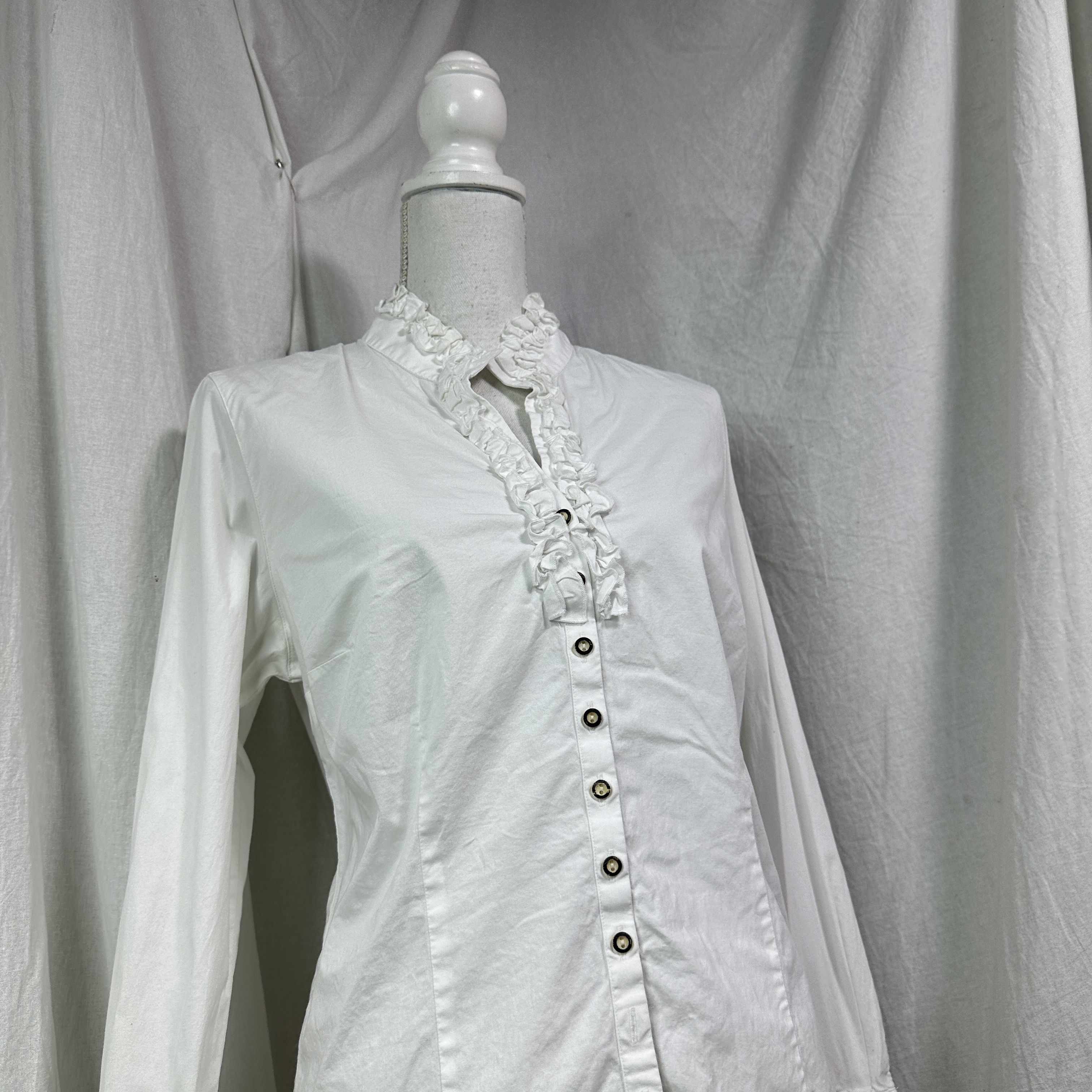 Vintage Vintage Avant Garde Ruffed Elegant Shirt Y2K Size S / US 4 / IT 40 - 7 Thumbnail