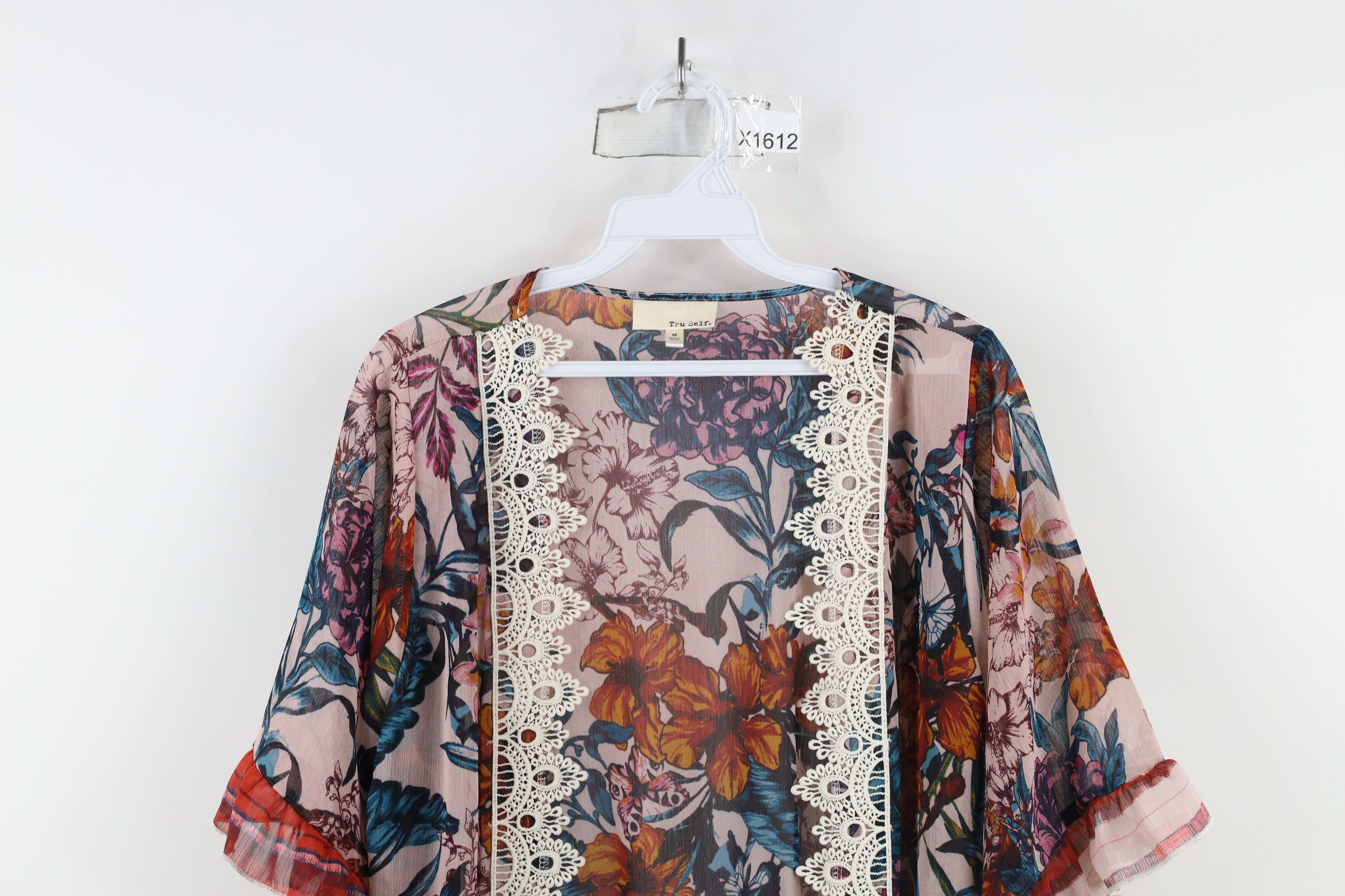 Vintage Vintage Y2K Babydoll Lace Flower Bella Open Front Jacket Top Size M / US 6-8 / IT 42-44 - 2 Thumbnail