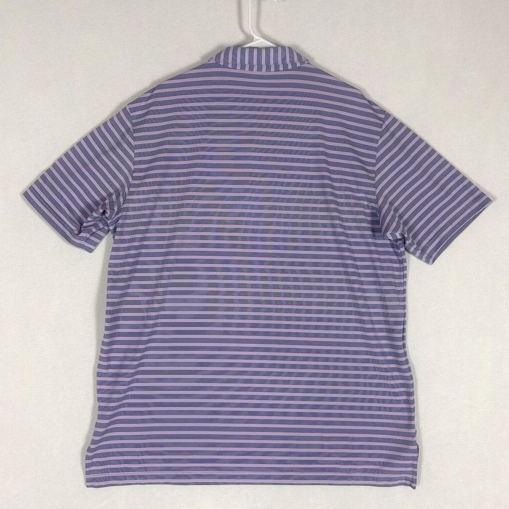 Peter Millar Peter Millar Golf Polo Shirt Mens XL Purple Striped Short Sleeve Polo Casual Performance Stretch Shirt Size US XL / EU 56 / 4 - 6 Thumbnail