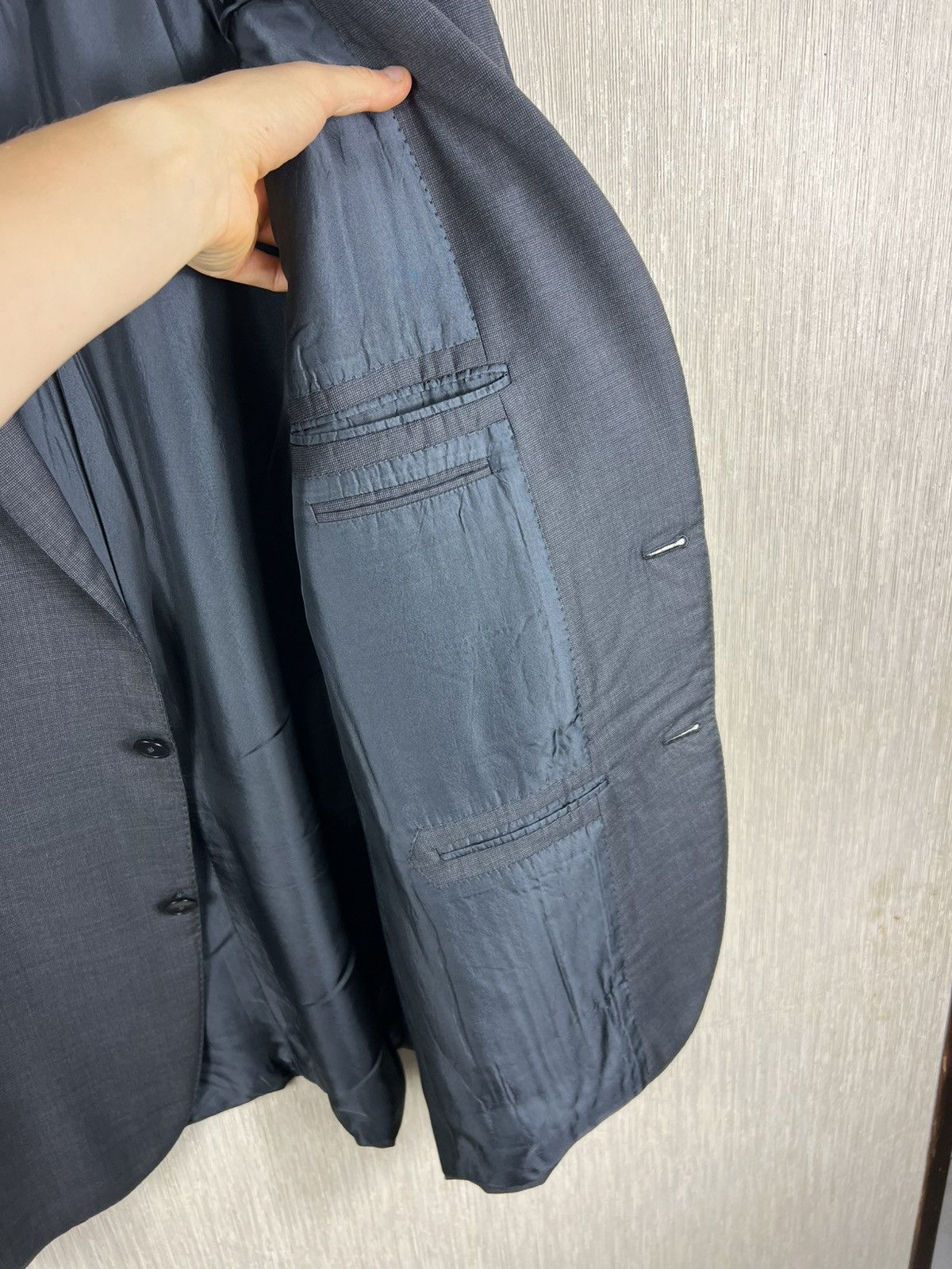 Ermenegildo Zegna Ermenegildo Zegna trofeo wool suit blazer jacket dark grey Size 44R - 19 Thumbnail