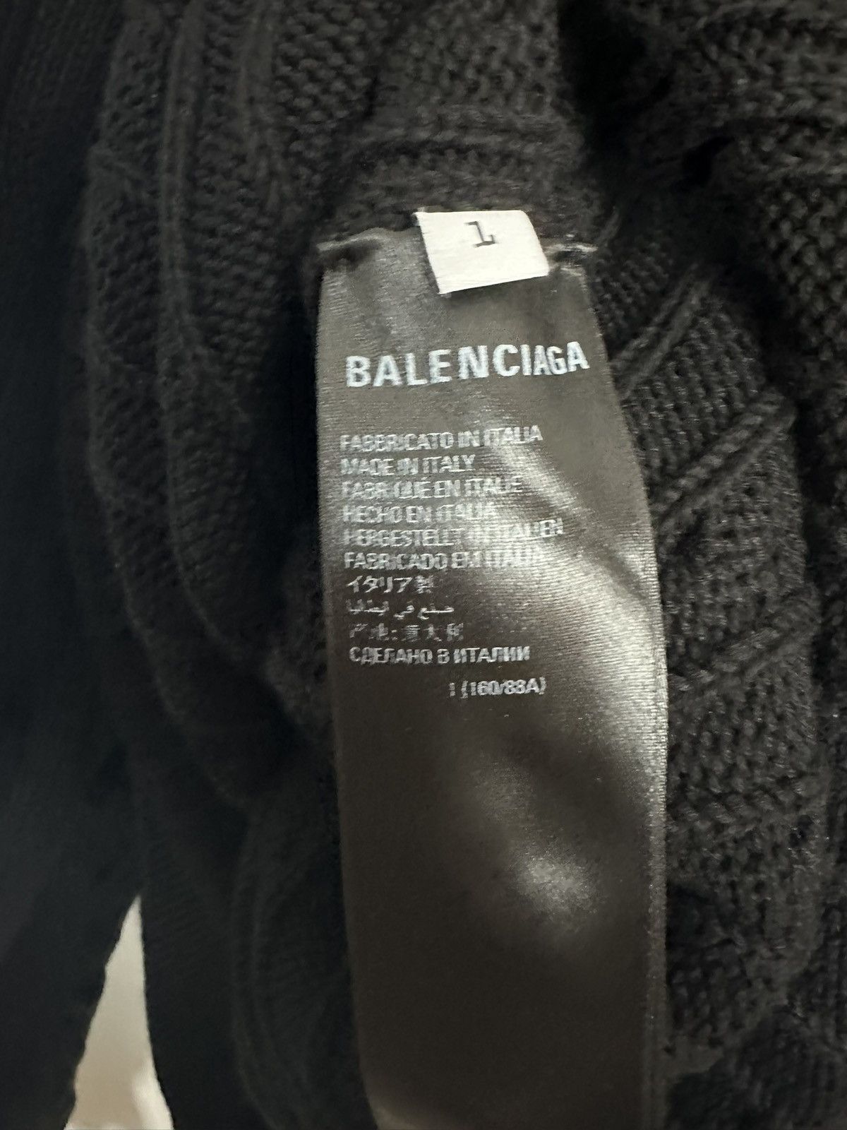 Balenciaga Thrashed Varsity Cable Knit Sweater Size US M / EU 48-50 / 2 - 6 Thumbnail