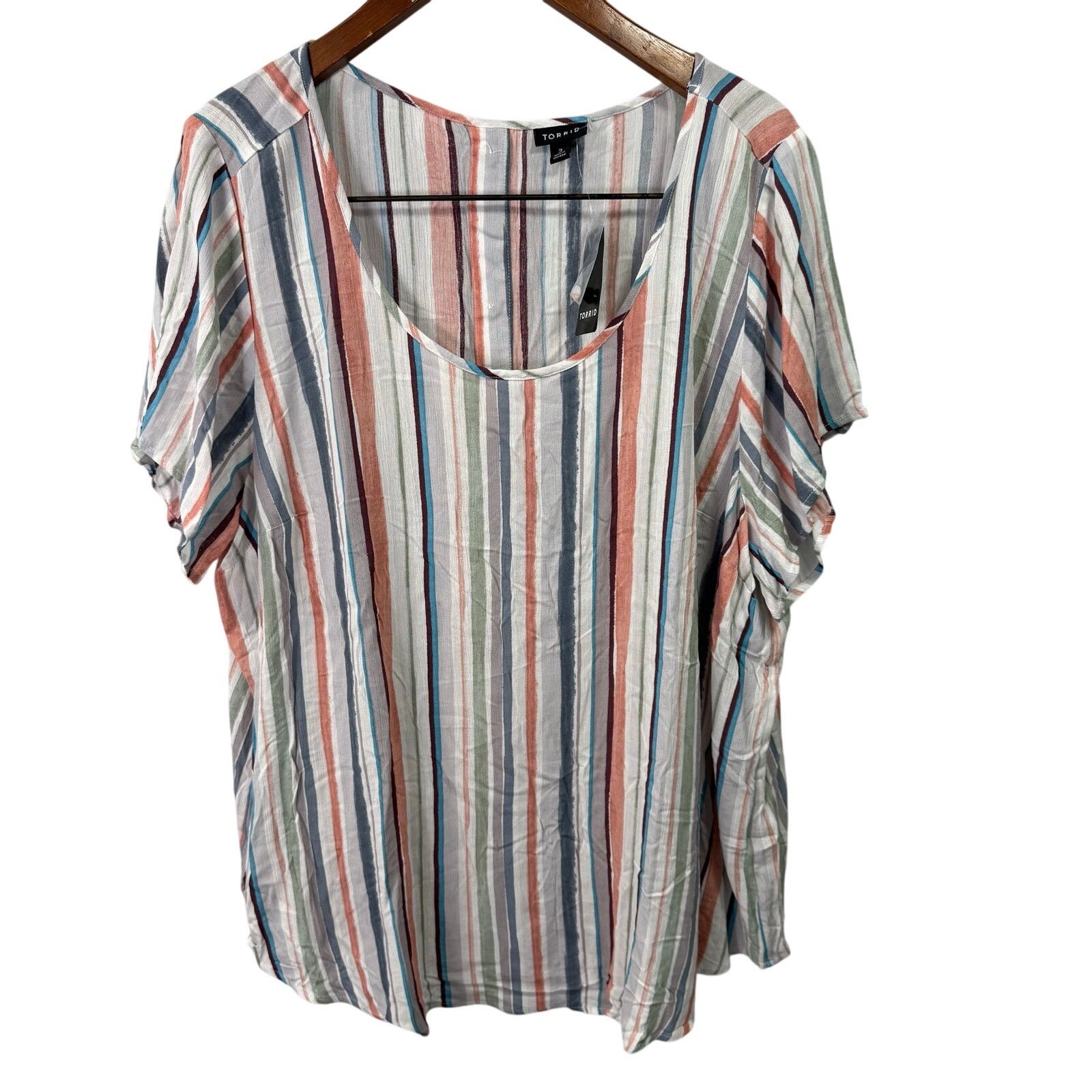 Other Torrid Women’s Plus Blouse Top 3X Rayon Striped NEW # G595 Size 3XL / US 20-22 - 1 Thumbnail