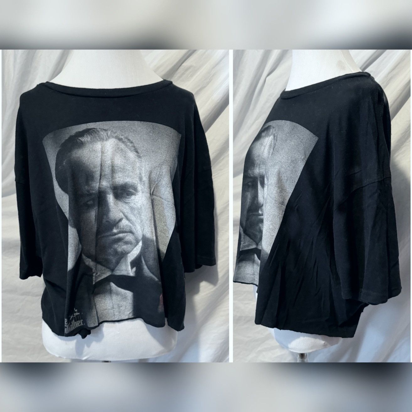 Vintage American Classics, Retro, The Godfather, Raw Hem Cropped Tee Size XL / US 12-14 / IT 48-50 - 6 Thumbnail