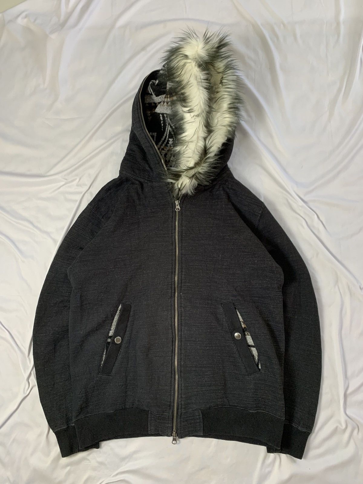 Le Grande Bleu (L.G.B.) Fur hoodie japanese style I L L S double layer Size US L / EU 52-54 / 3 - 3 Thumbnail