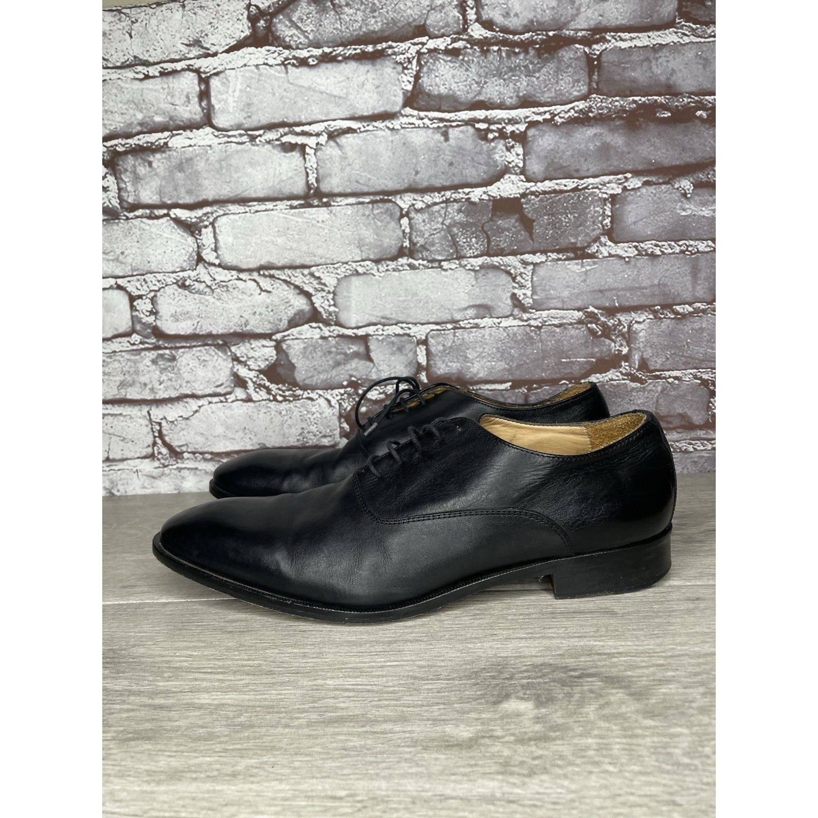 Mercanti Fiorentini Mercanti Fiorentini Black Leather Derby Lace Up Dress Shoes Size US 10 / EU 43 - 24 Thumbnail