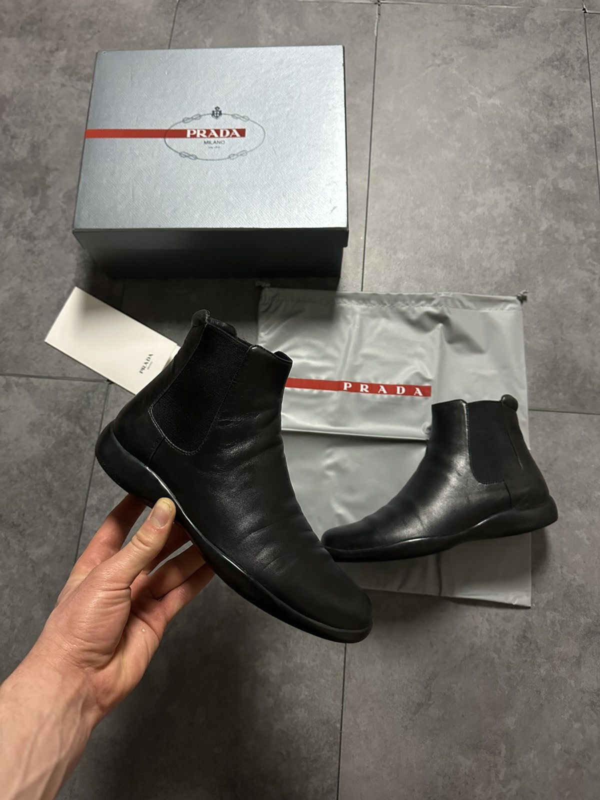 Prada leather boots prada Size US 6 / IT 36 - 1 Thumbnail