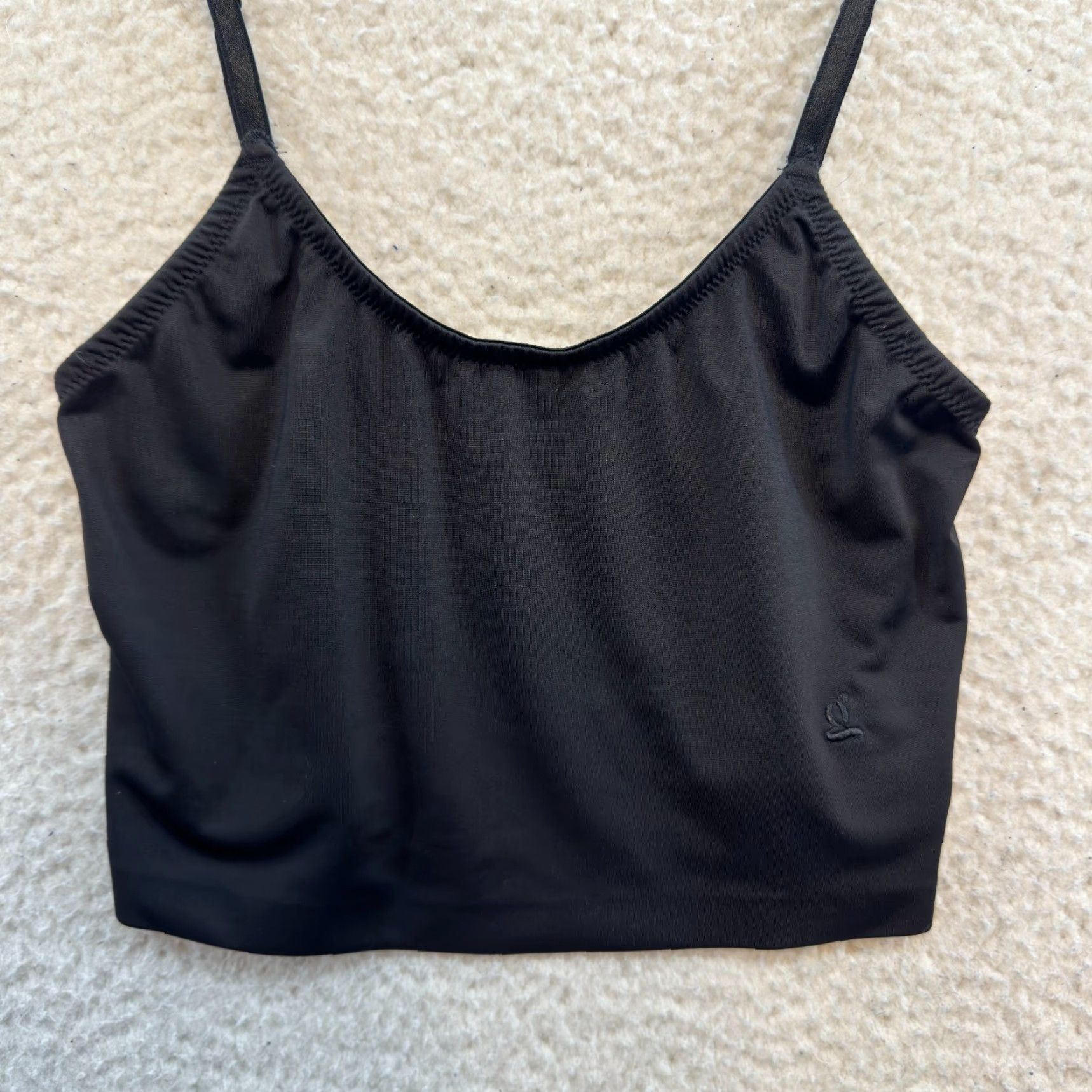 Vintage Glowny Camisole Tank Top XS Black Slinky Stretch Basic Women's Tank XS S Small Black Camisole Size XS / US 0-2 / IT 36-38 - 3 Thumbnail