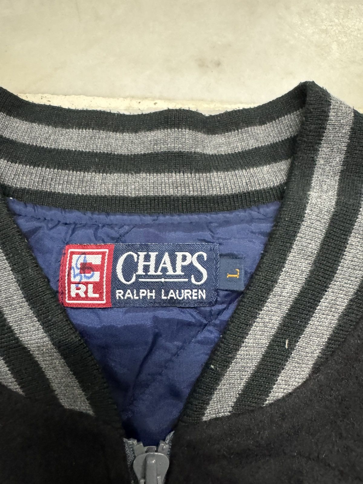 Vintage 💥VINTAGE 90's BASIC JACKET CHAPS RALPH LAUREN SHERPA BLACK Size US L / EU 52-54 / 3 - 9 Thumbnail