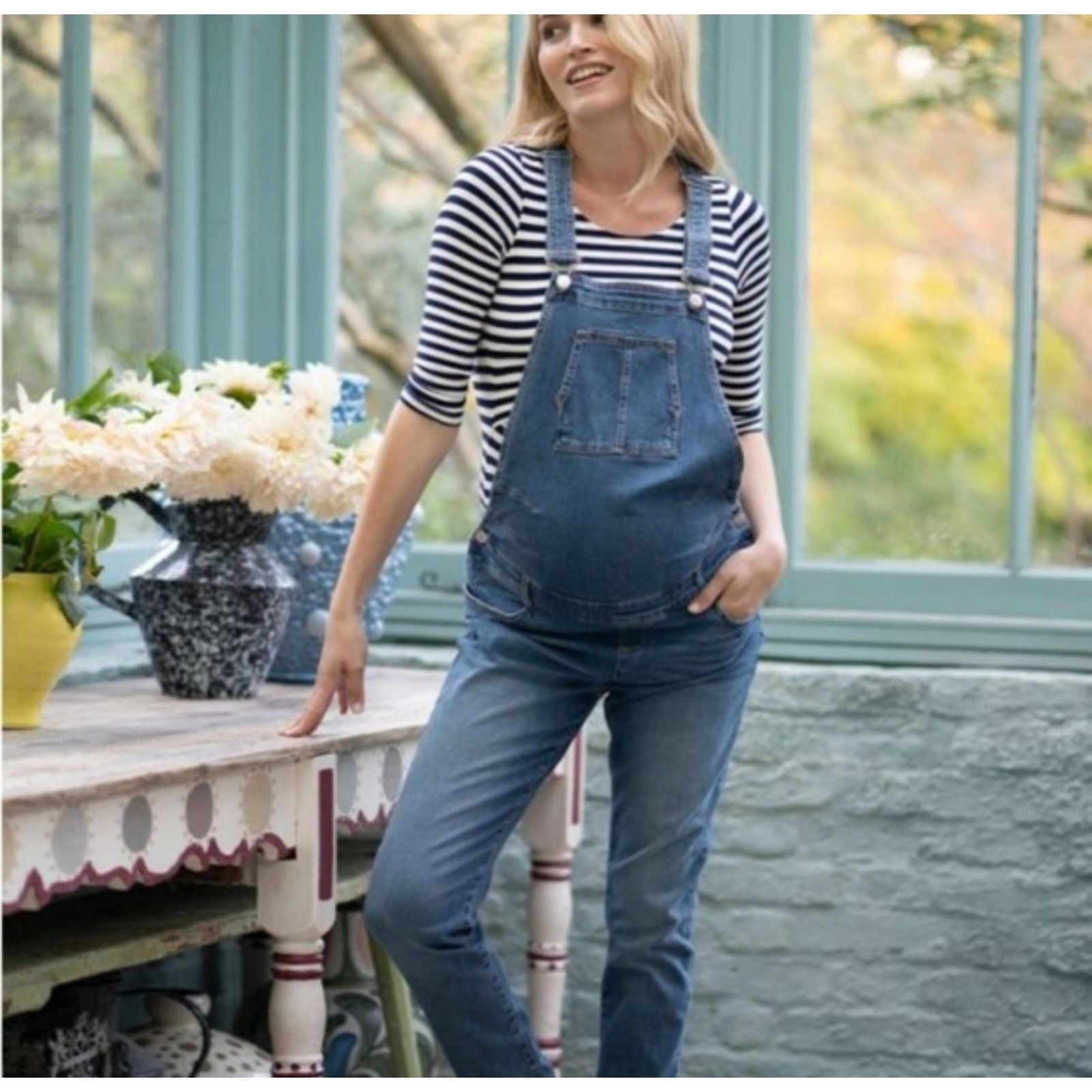 Other Seraphine Maternity Overall Denim Dungarees Trav Light 6 Size US L / EU 52-54 / 3 - 2 Thumbnail