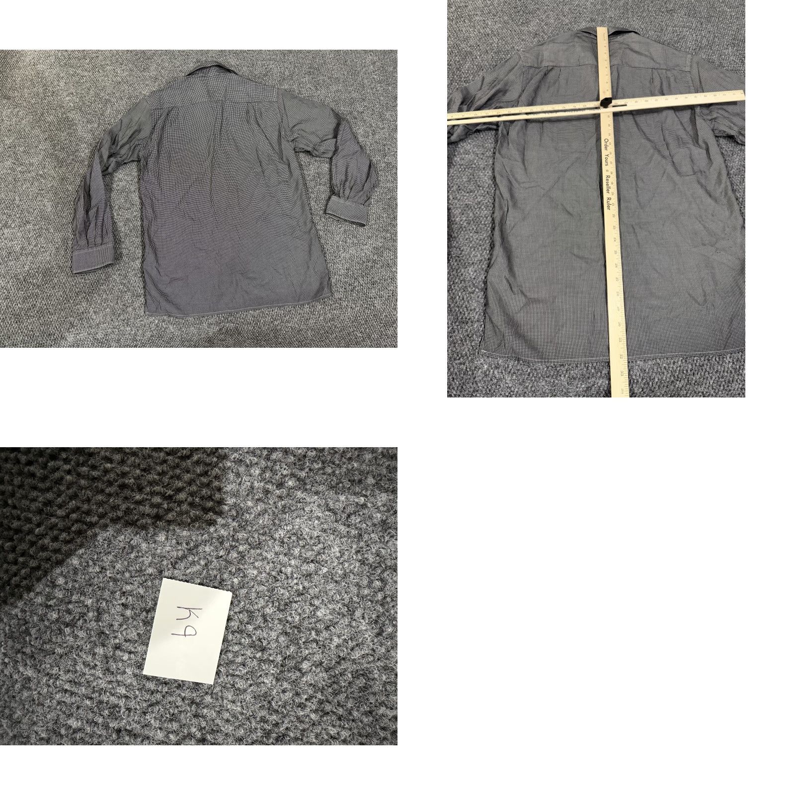 Ermenegildo Zegna VINTAGE not applicable; reconstruct: Ermenegildo Zegna Shirt Mens M Black Check Long Sleeve Dress Button Size 40R - 8 Thumbnail