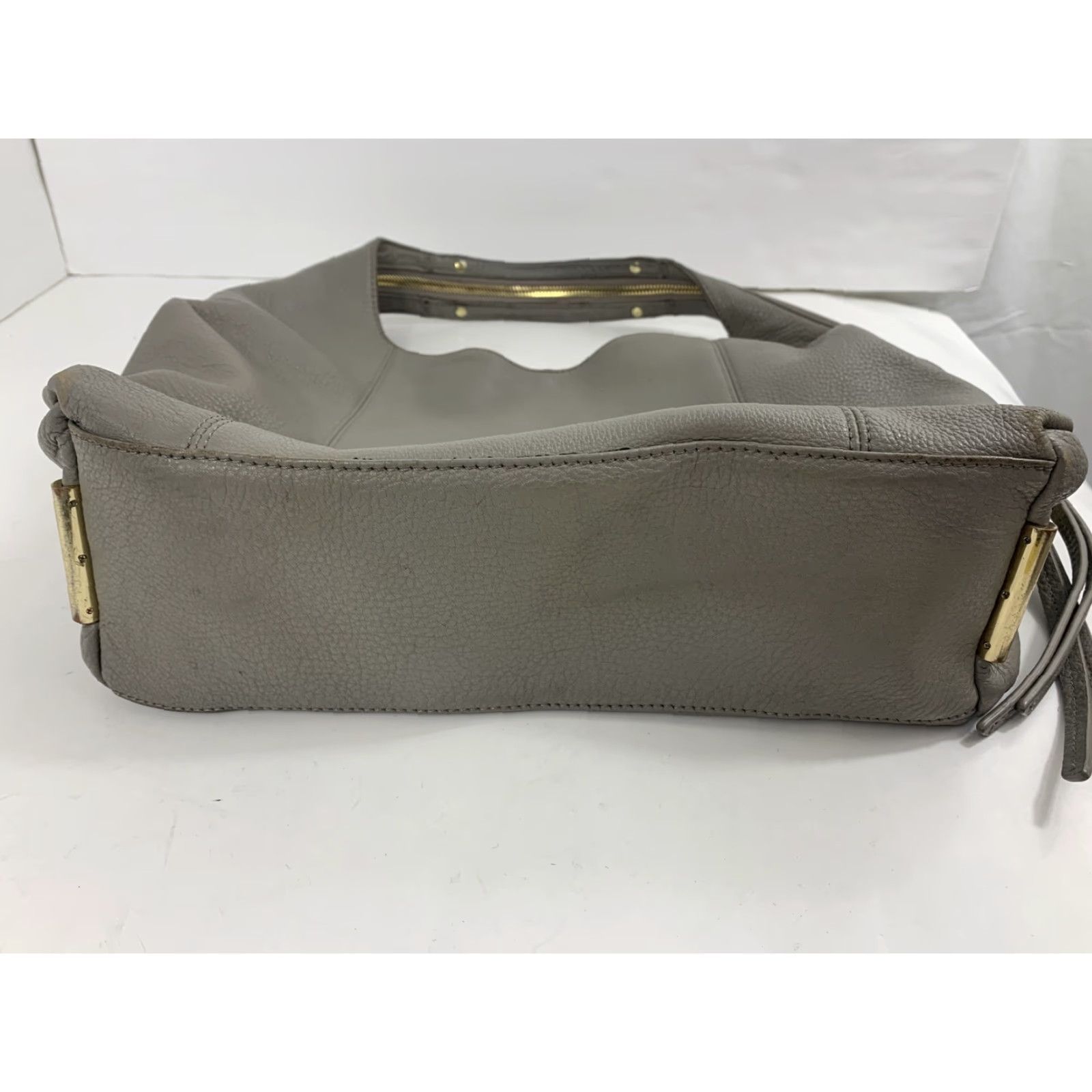 Vince Camuto Vince Camuto Zoe Hobo Ash Gray Leather Tote Zip Satchel/Top Handle Bag, 12x12x5, Zipper, Women, Gray, Zoe, Vince Camuto, Leather Bag, Satchel, Tote Size ONE SIZE - 4 Thumbnail