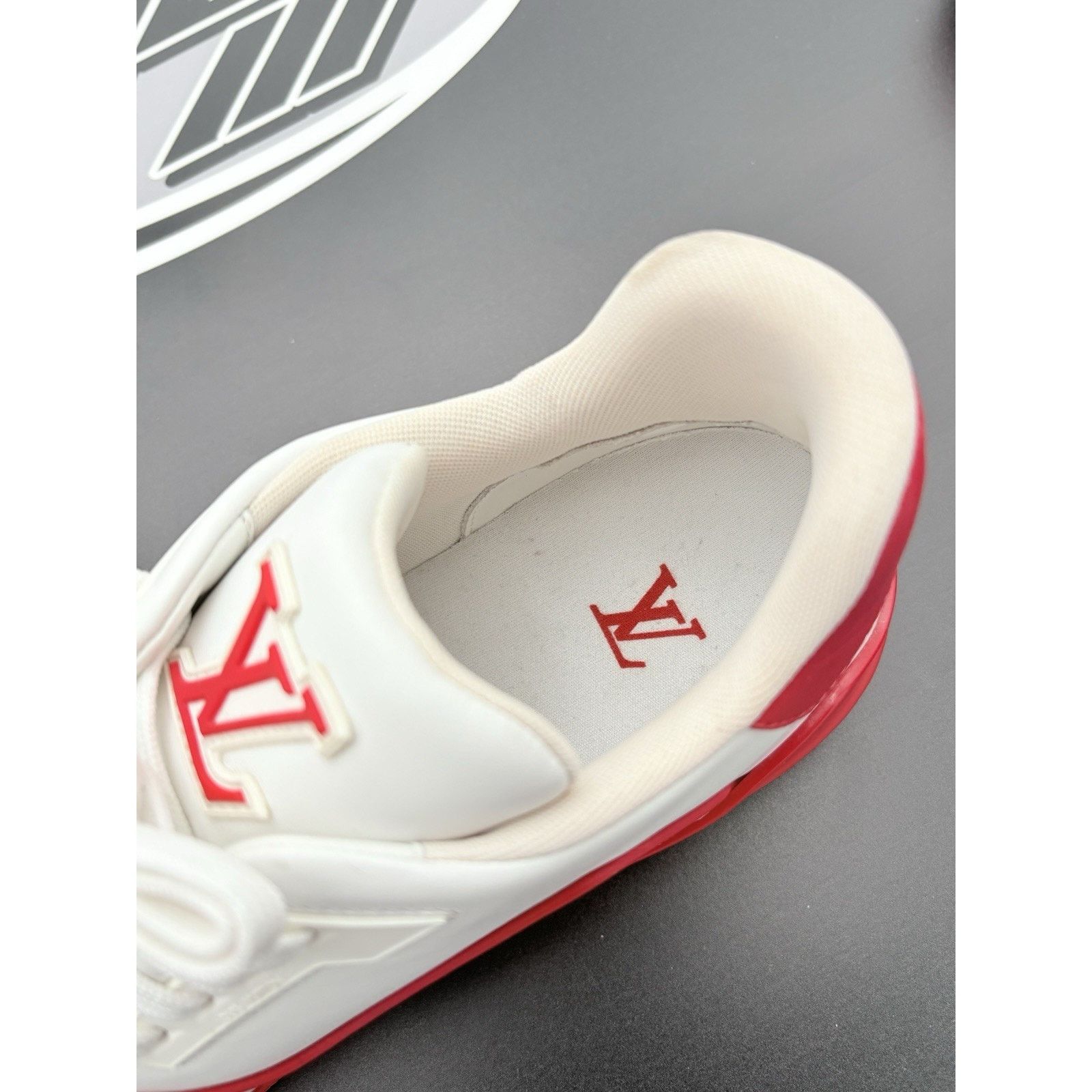 Louis Vuitton Louis Vuitton Trainer ' White Red ' | SUPER CLEAN! Size US 11.5 / EU 44-45 - 6 Thumbnail