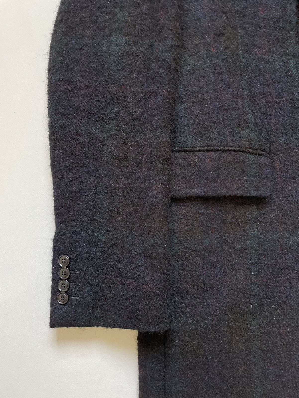 Dries Van Noten Black Boucle Check Wool Overcoat Size US S / EU 44-46 / 1 - 8 Thumbnail