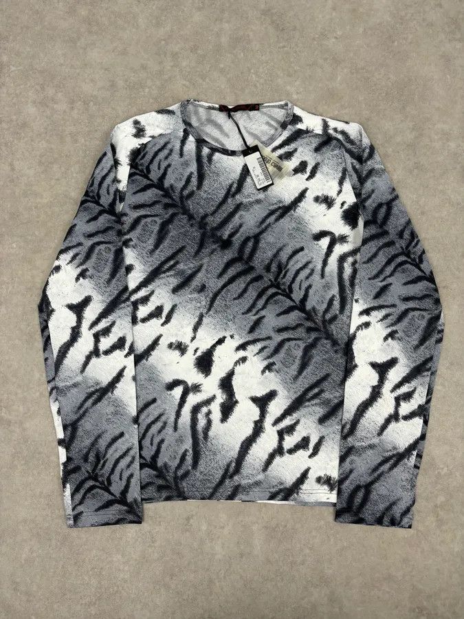 Roberto Cavalli Roberto Cavalli Grey Abstract Zebra Savage Print Longsleeve Size US S / EU 44-46 / 1 - 1 Thumbnail