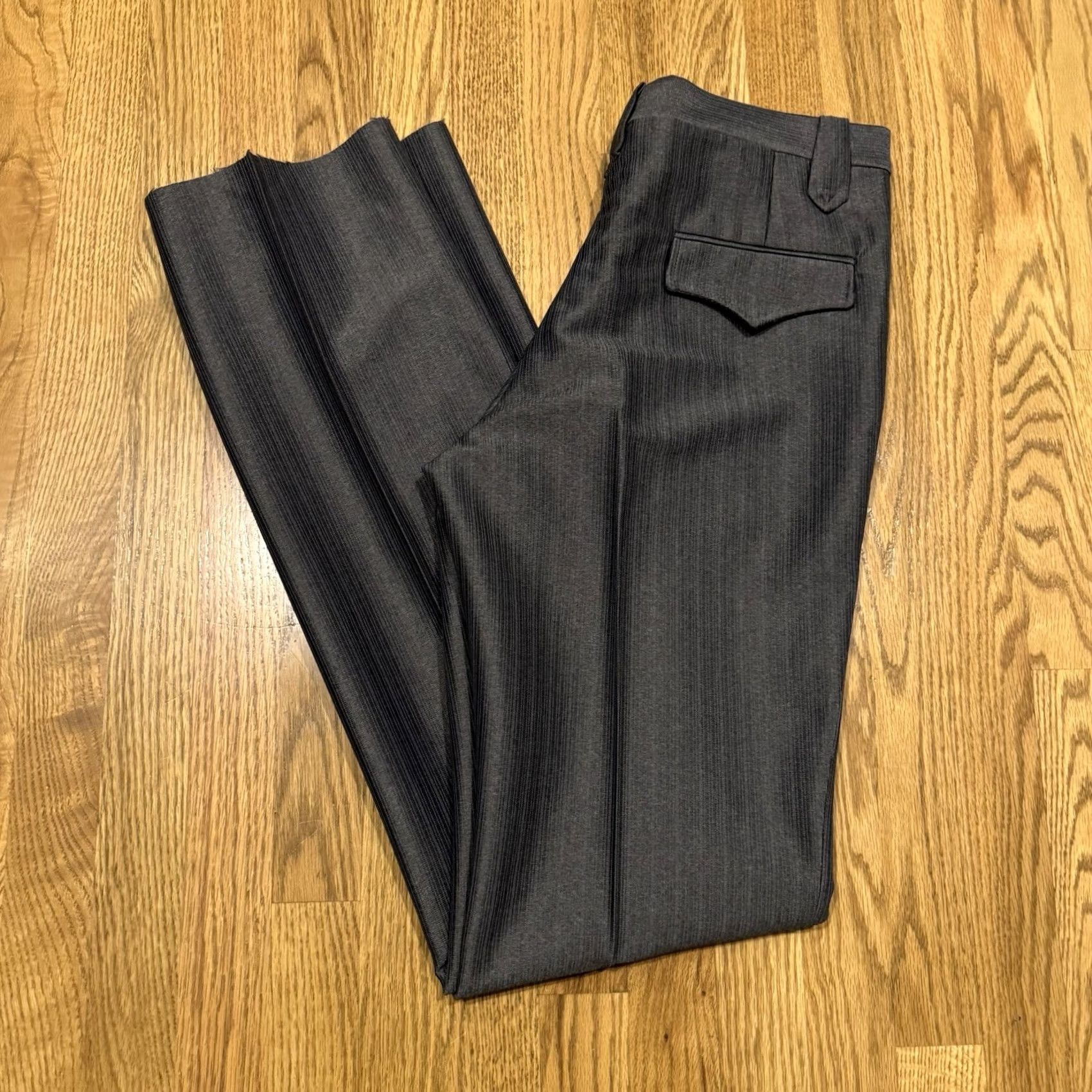 Vintage VINTAGE Circle S Pants Men Regular 32x37 Gray Polyester Straight Front Button Zipper Mock-Plain 80s 90s USA Suppor t Size US 32 / EU 48 - 2 Thumbnail