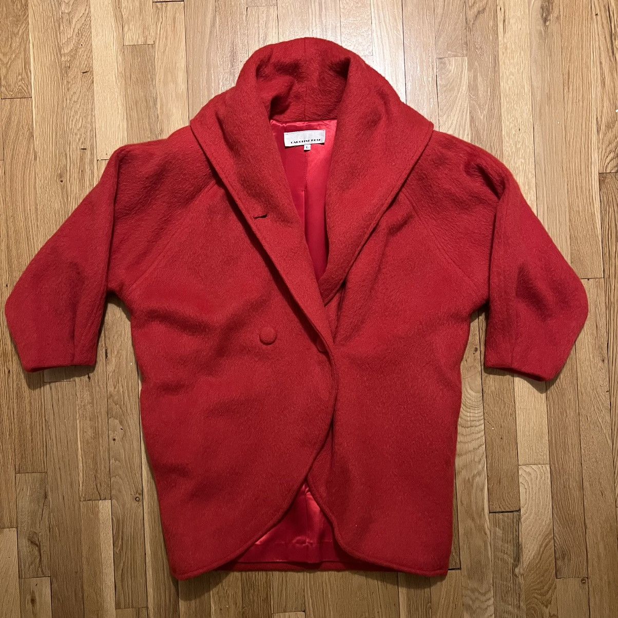 Other Vintage Caroline Rose Large Red Wool 3/4 Sleeve Jacket Size L / US 10 / IT 46 - 1 Thumbnail