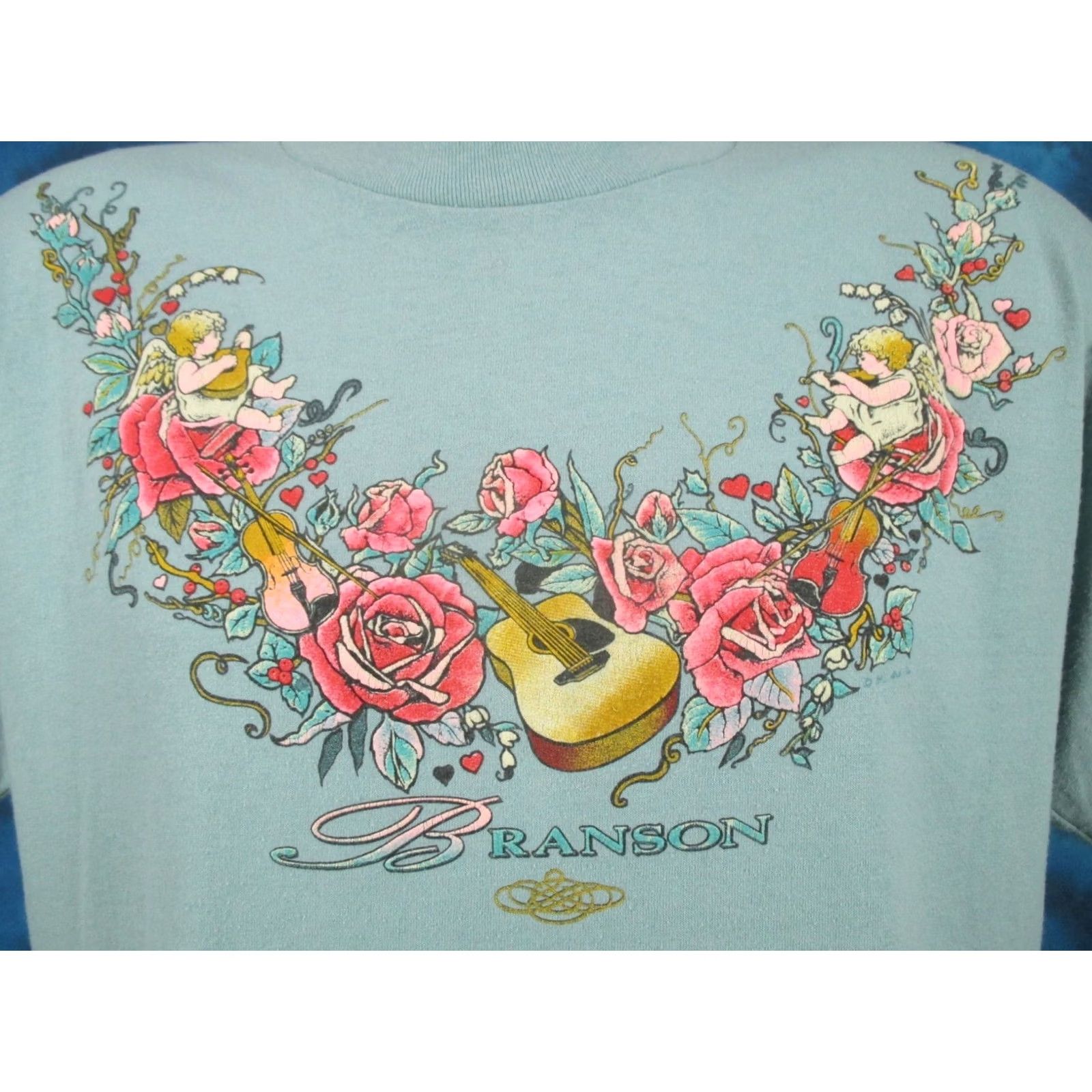Vintage VINTAGE BRANSON MISSOURI BLUEGRASS MUSIC ANGEL ROSES T-Shirt M/L 90s Mens Size US M / EU 48-50 / 2 - 4 Thumbnail