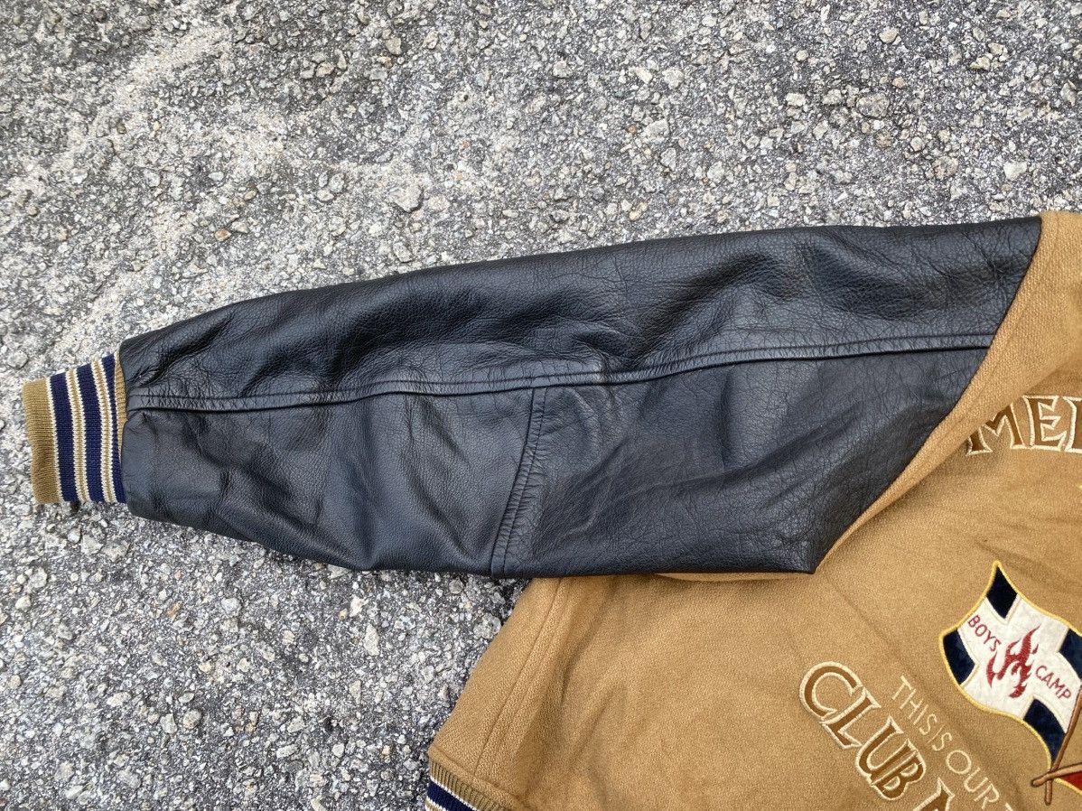 Vintage Men’s Flandre Original Boys Camp Leather Bomber Jacket Size US XL / EU 56 / 4 - 24 Thumbnail