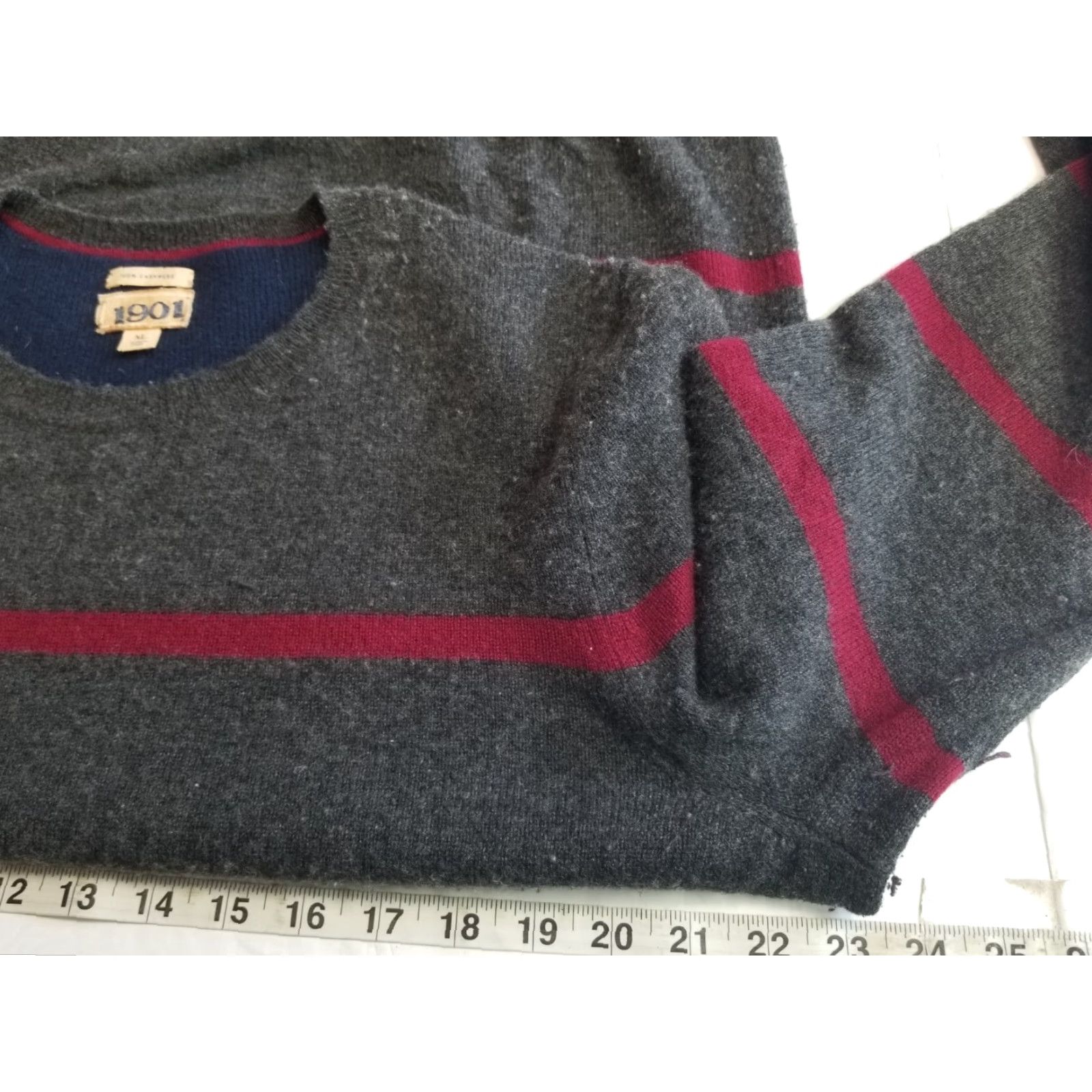 Vintage VINTAGE 1901 Black Cashmere Cotton Blend Men's Classic Pullover Sweater XL Gray Mens Size US XL / EU 56 / 4 - 4 Thumbnail