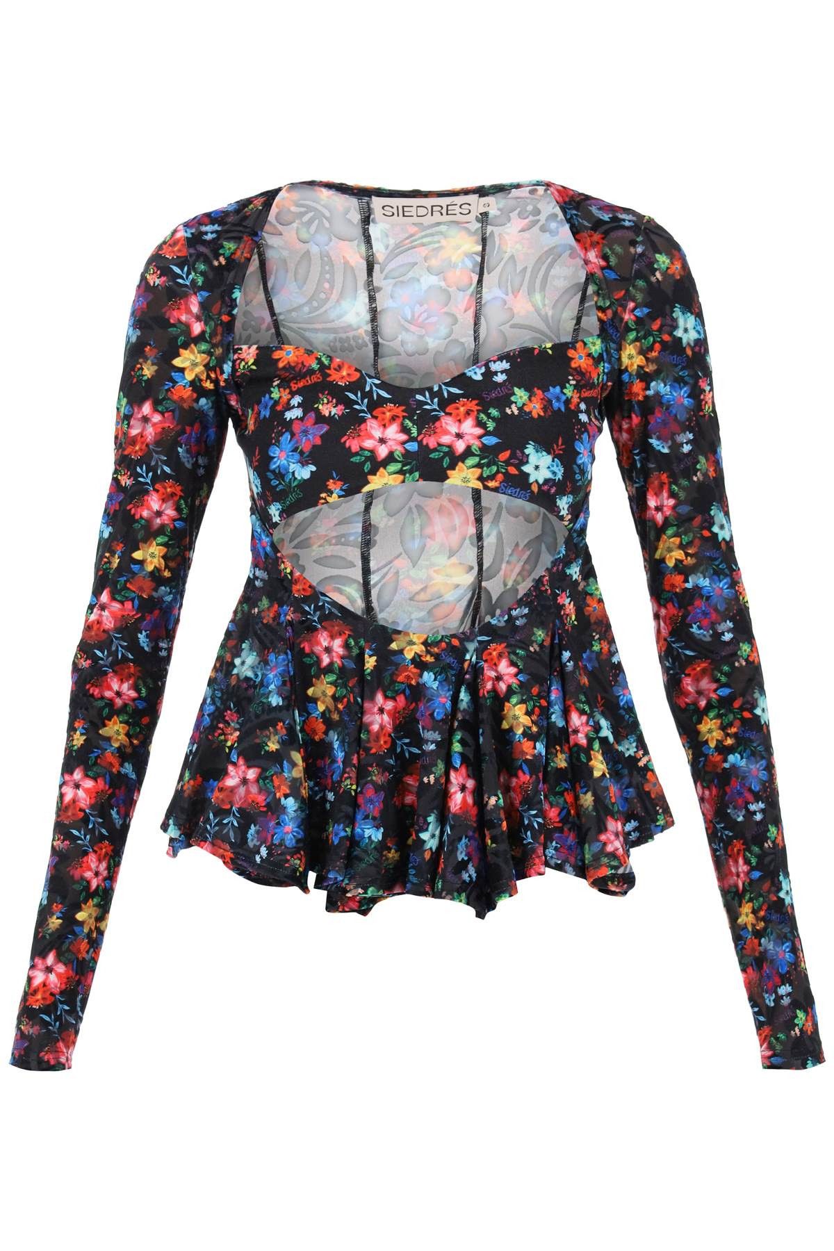 image of Siedres Loen Long-Sleeved Top With Cut Out, Women's (Size Medium)