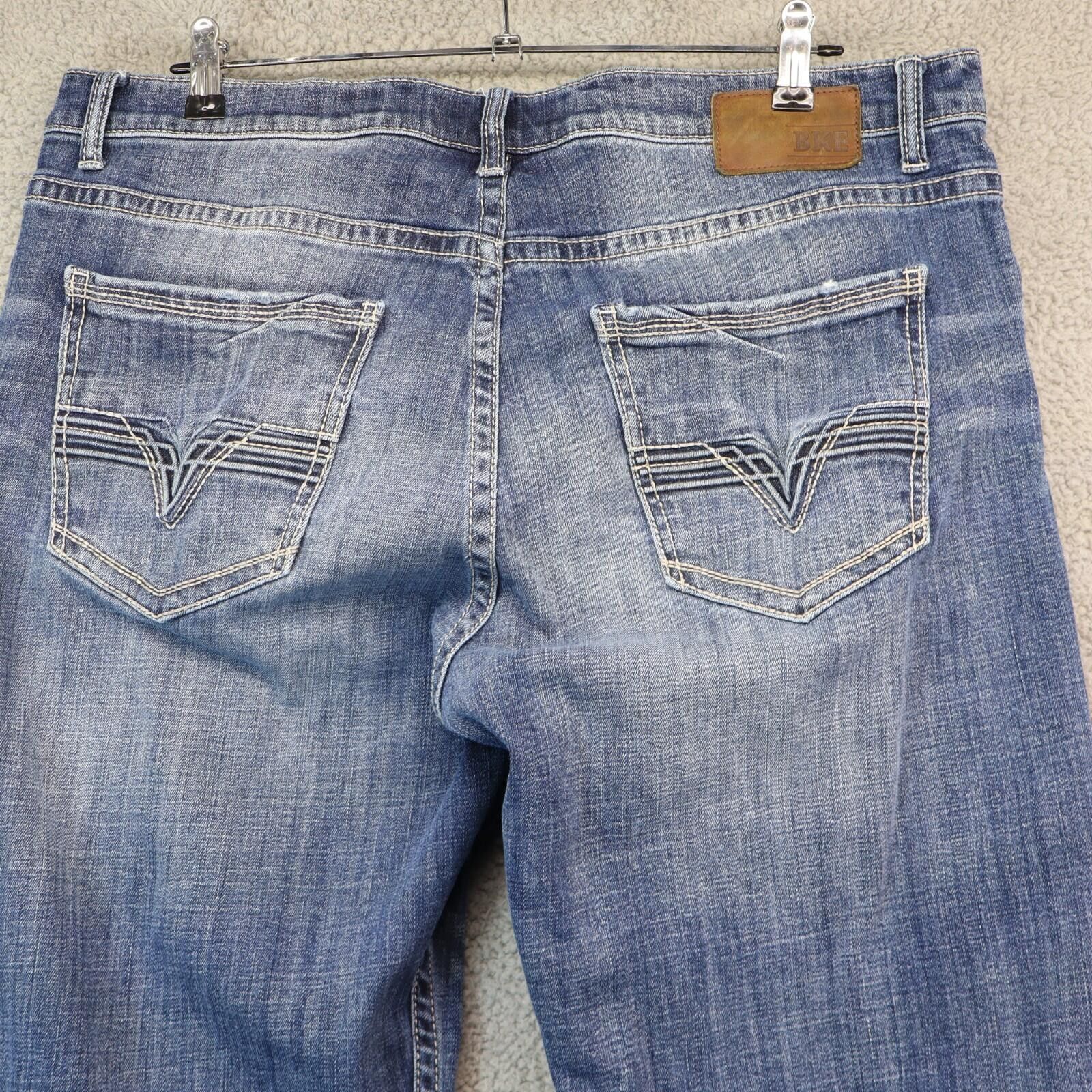 Buckle Black BKE Tyler Jeans Men 38 Blue Bootleg Thick Stitch 38XL Size US 38 / EU 54 - 7 Thumbnail