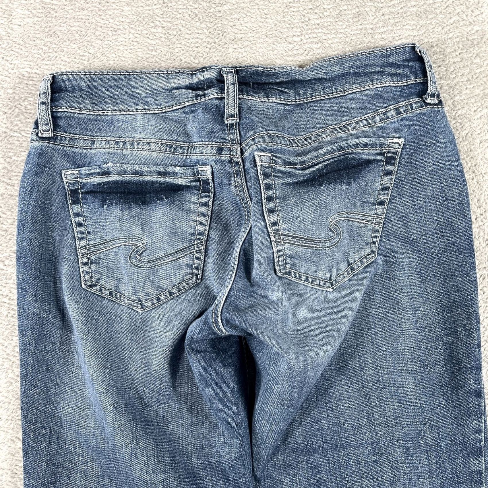 Silver Jeans Co. Silver Jeans Britt Slim Boot Denim Pants Womens 27x31 Mid Rise Stretch Blue Size 27" / US 4 / IT 40 - 7 Thumbnail