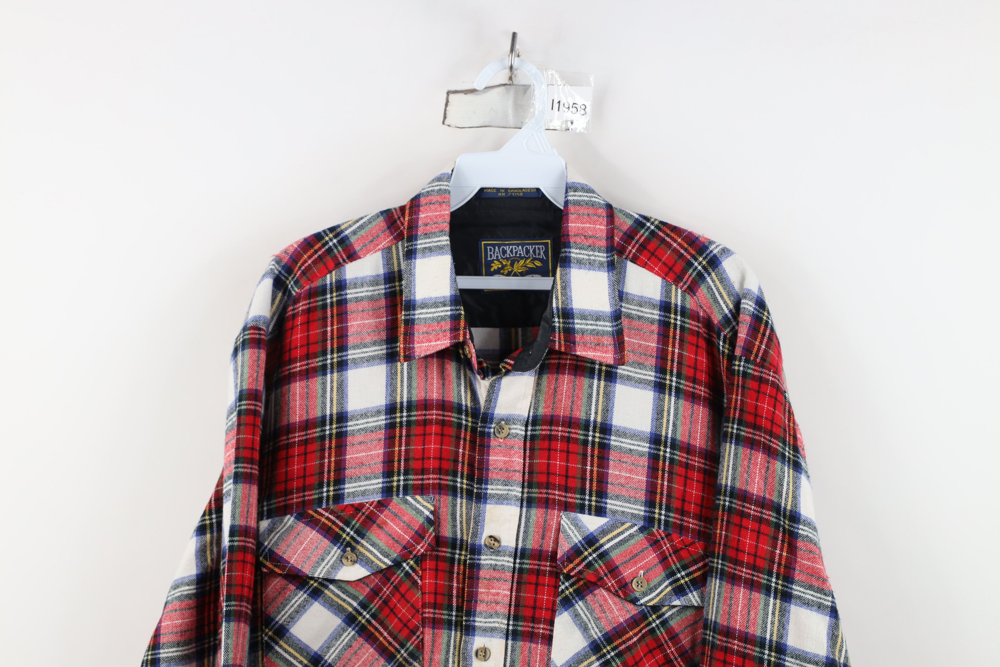 Vintage Vintage 80s 90s Streetwear Pocket Knit Collared Button Shirt Size US L / EU 52-54 / 3 - 2 Thumbnail