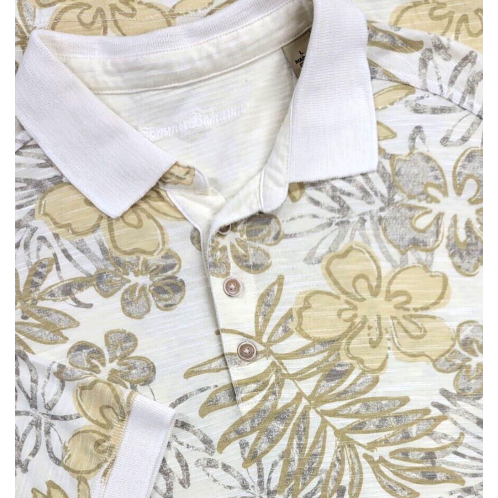 Tommy Bahama TOMMY BAHAMA Polo Men’s Short Sleeve Hawaian Floral Pima Cotton Rayon Size L Multicolor Shirt Beach Flower Island Size US L / EU 52-54 / 3 - 2 Thumbnail