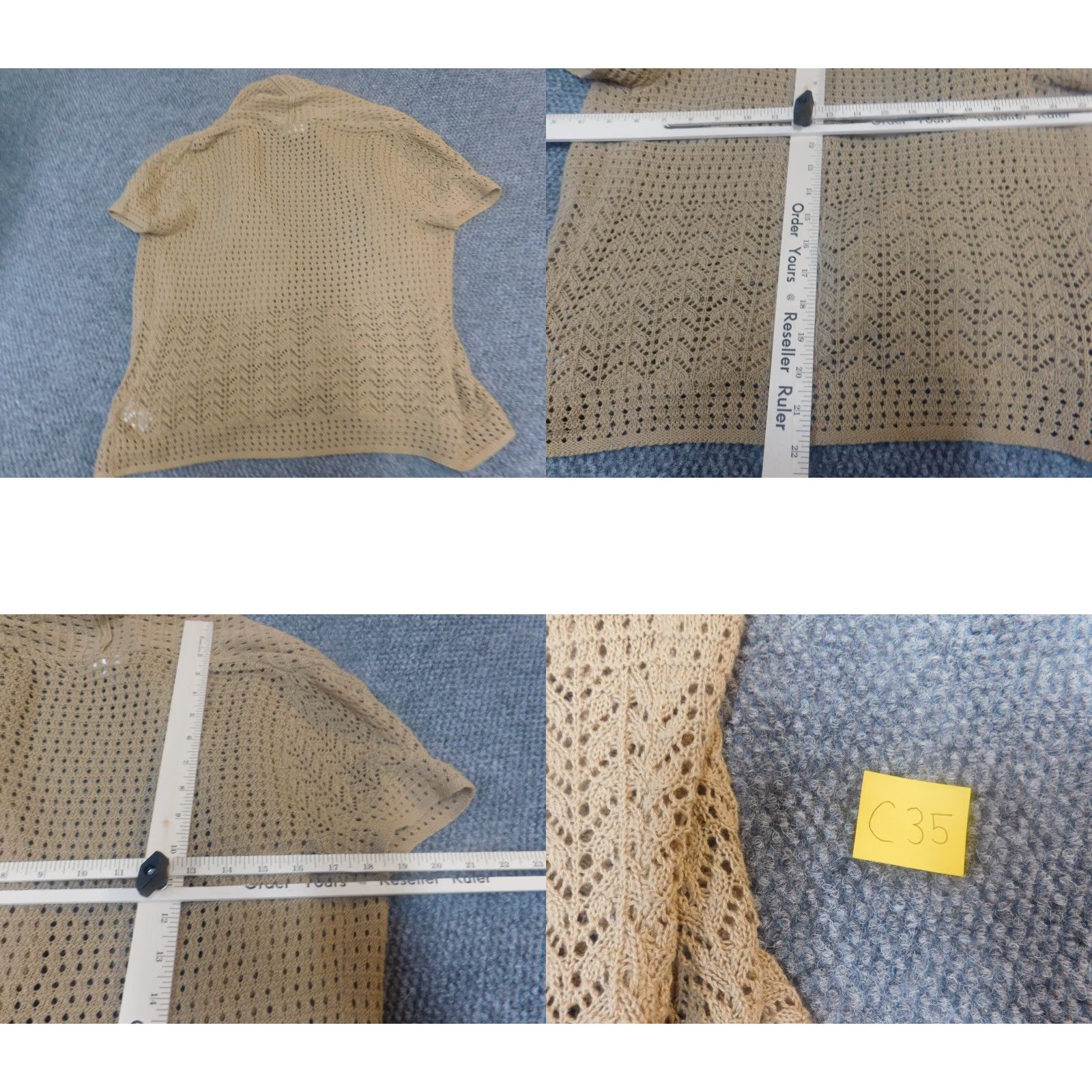 Vintage Dressbarn Womens Sweater Cardigan Small Beige Round Neck Long Sleeve Cotton Acrylic Embroidered Knits Regular All Seasons Womens Style Cardigan Size S / US 4 / IT 40 - 8 Thumbnail