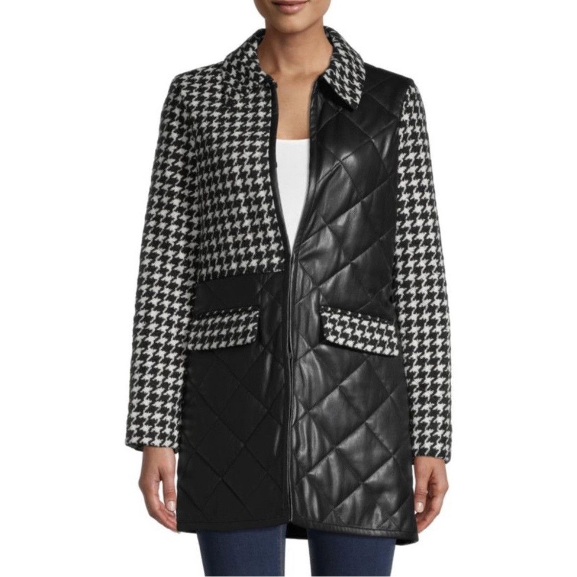 Alice + Olivia Alice + Olivia Susan Houndstooth Car Coat Size S / US 4 / IT 40 - 1 Thumbnail