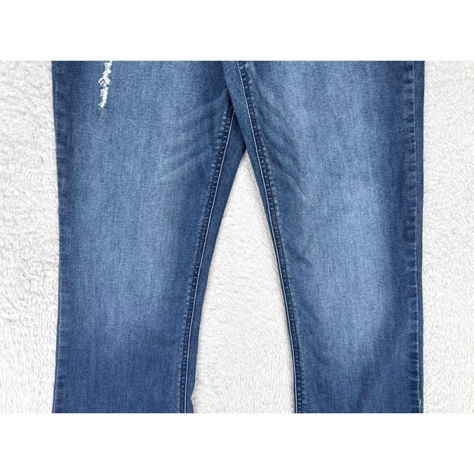 Vintage Democracy Jeans Womens Bootcut Mid Rise Distressed Denim 6 Blue 27x30 Pocket 5-Pocket Stretch Raw Hem Classic Comfortable Clothing Size 28" / US 6 / IT 42 - 3 Thumbnail
