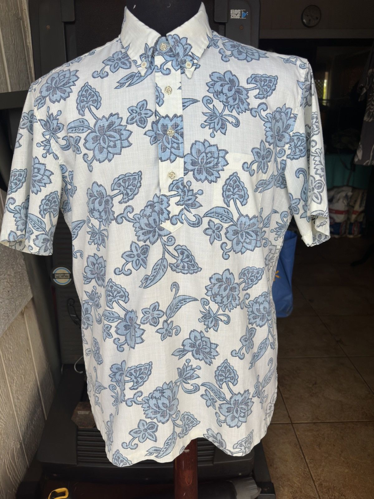 Reyn Spooner PreOwned Reyn Spooner Blue/White Hawaiian Print Men's M Size US M / EU 48-50 / 2 - 1 Thumbnail
