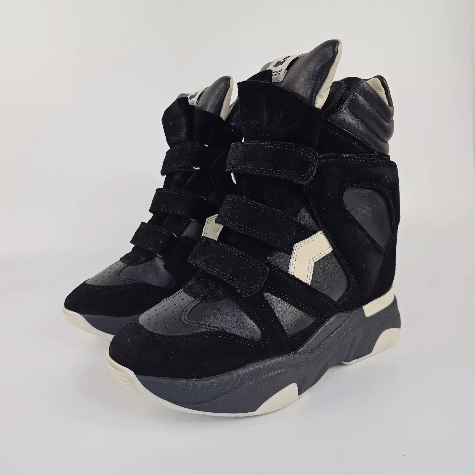 Isabel Marant Balskee Black Wedge Sneakers New