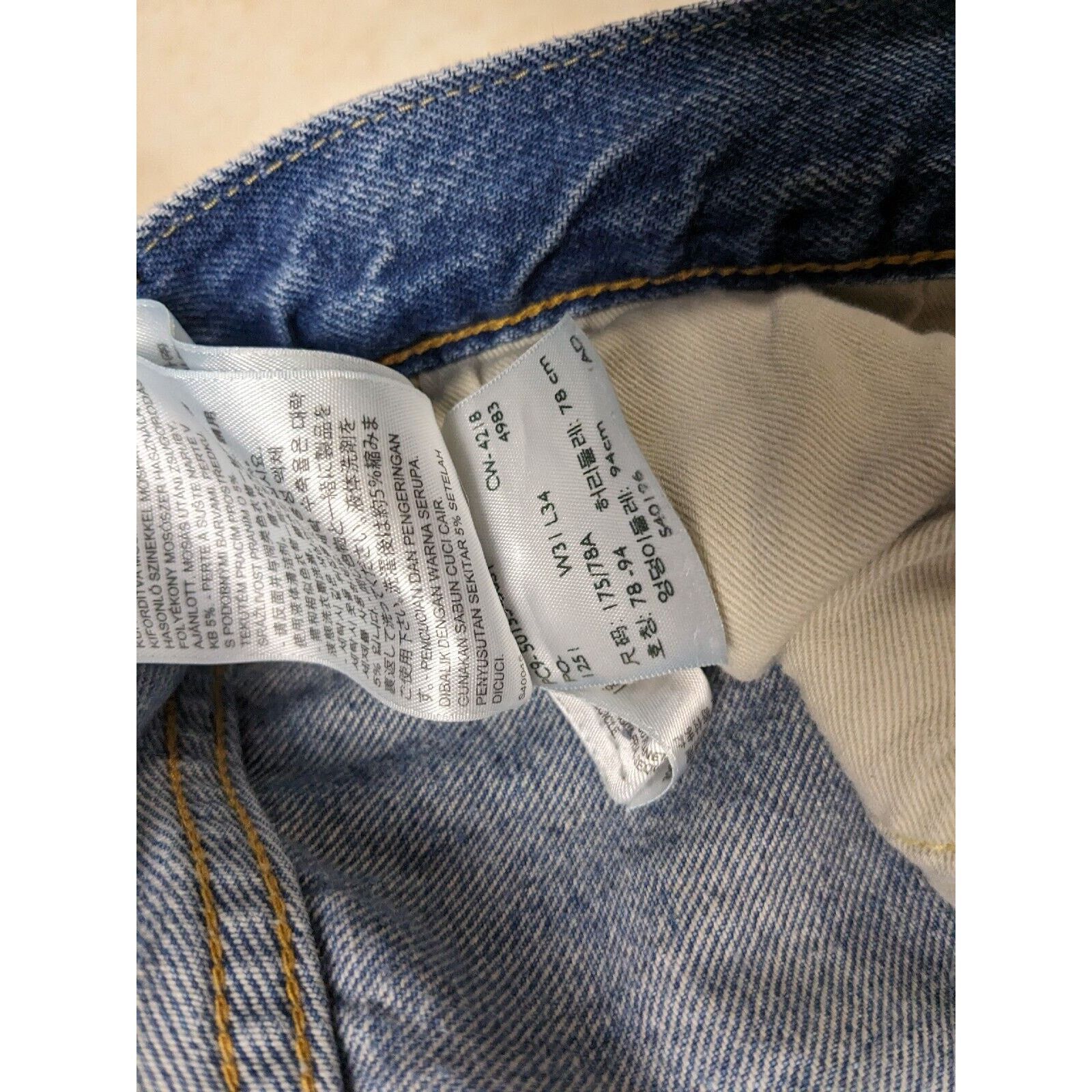 Levi's LVC LEVIS 501XX 31x34 Distressed Big E Selvedge Jeans Size US 31 - 3 Thumbnail