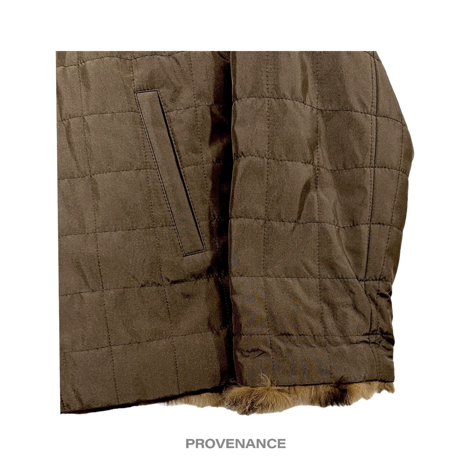 Balmain 🔴 Balmain Reversible Rabbit Fur Jacket - Olive/Brown M W12 Size M / US 6-8 / IT 42-44 - 11 Thumbnail