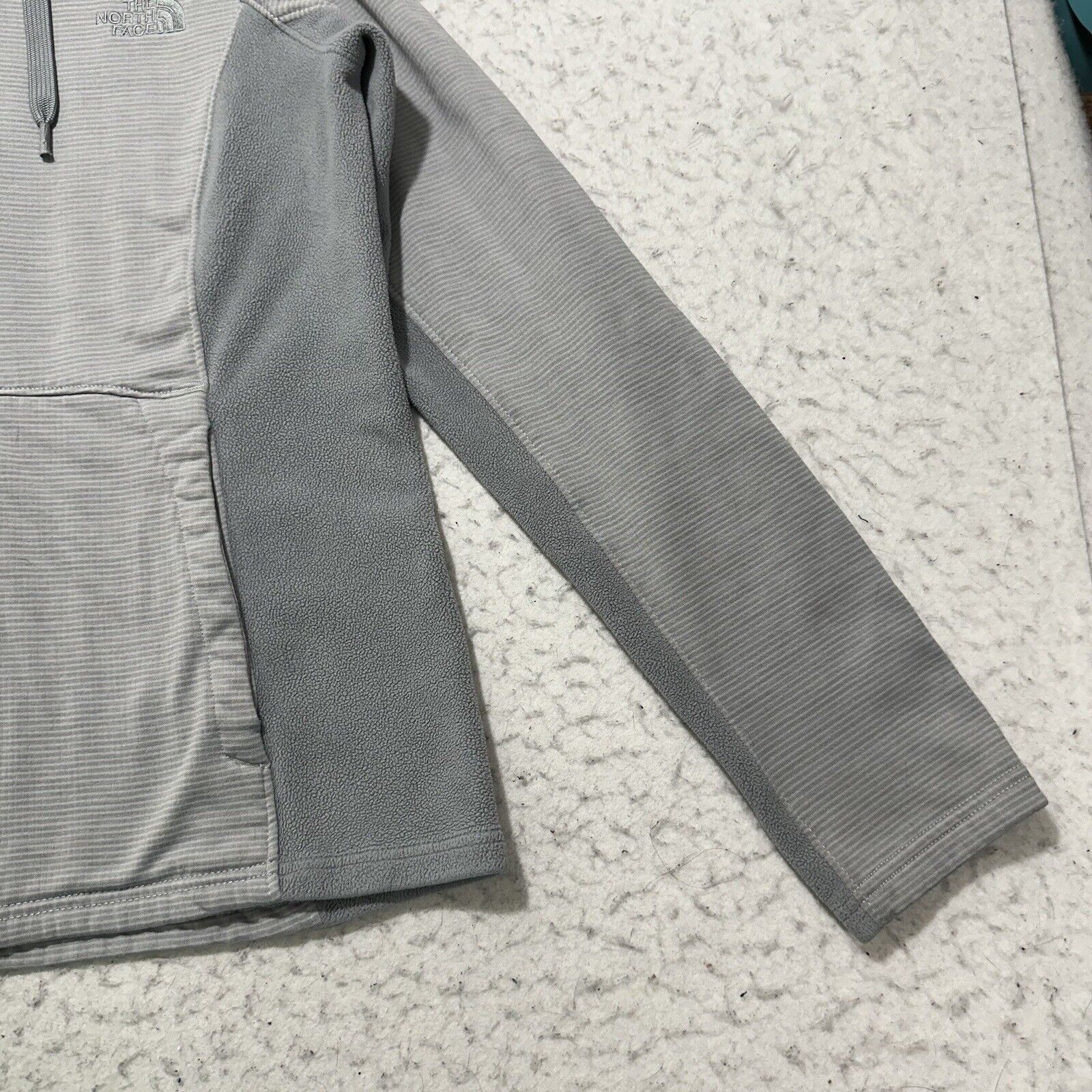 The North Face The North Face Medium Hoodie Fleece Gray Striped Sweatshirt Size M / US 6-8 / IT 42-44 - 9 Thumbnail