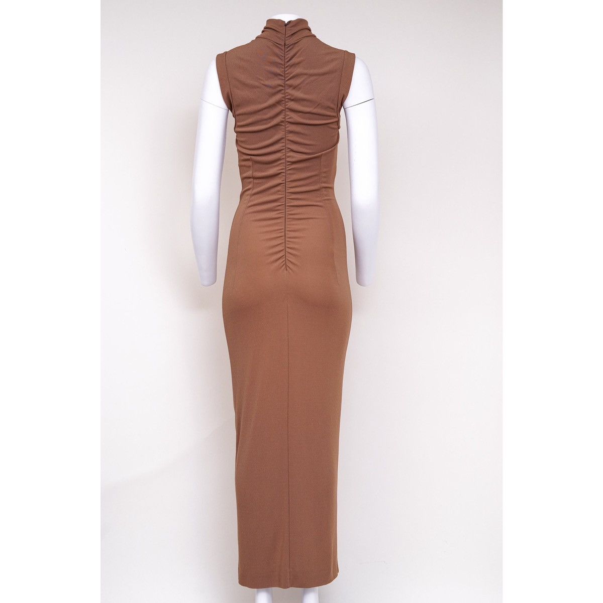 Dolce & Gabbana Dolce & Gabbana Beige Sleeveless Turtleneck Bodycon Dress Size S / US 4 / IT 40 - 5 Thumbnail