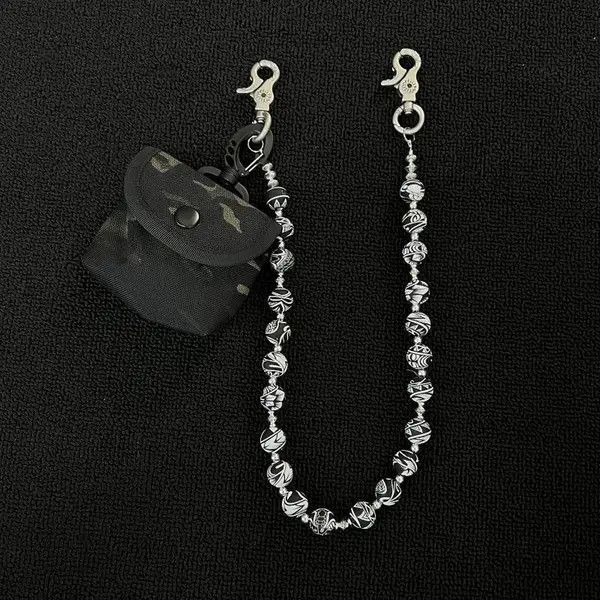 Jewelry Camouflage Beaded Wallet Chain with Pouch, Pants Chain Size ONE SIZE - 4 Thumbnail